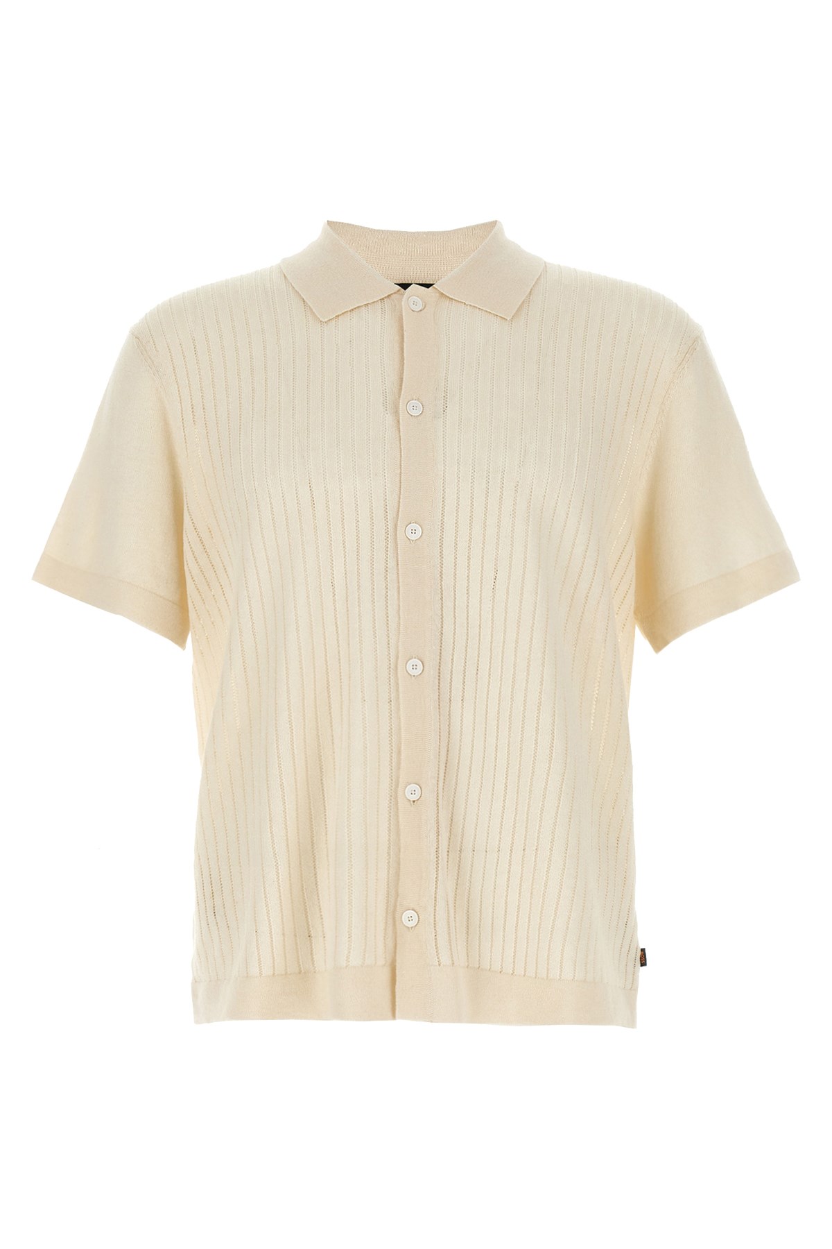 Hugo Boss Knitted Shirt Shirt And Blouse White In Neutral