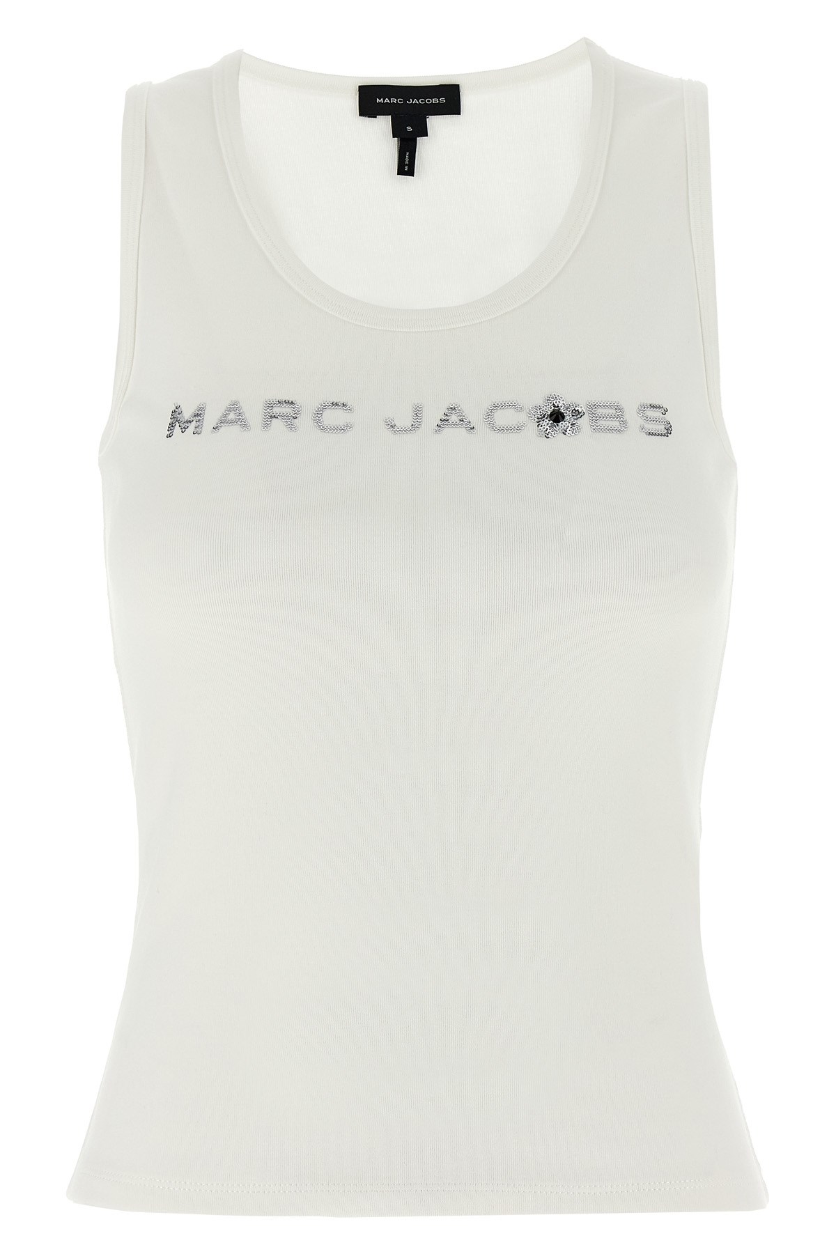 Marc Jacobs White Tank Top With Embroidered Logo