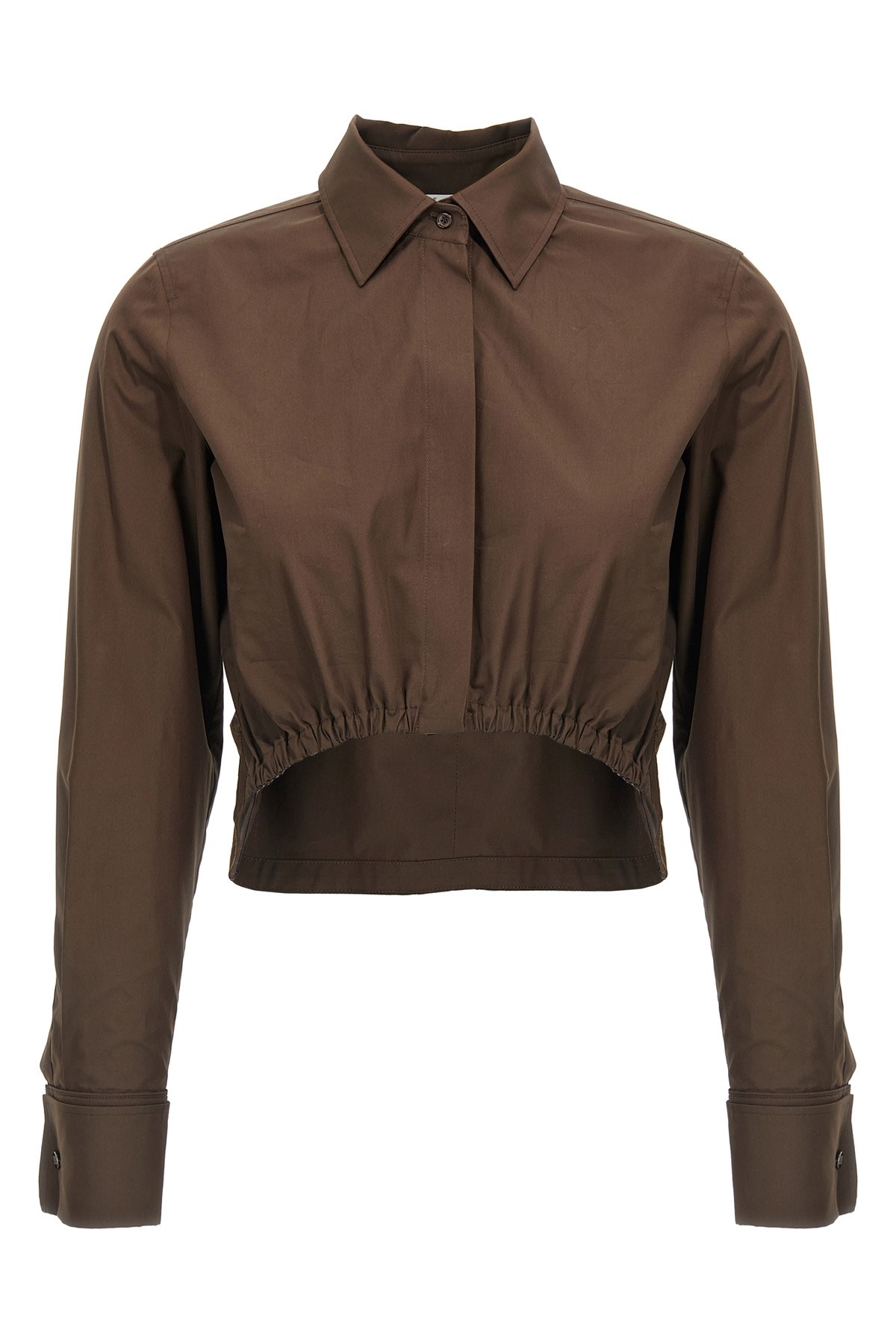 Max Mara Cropped Collared Shirt Elasticated Hem