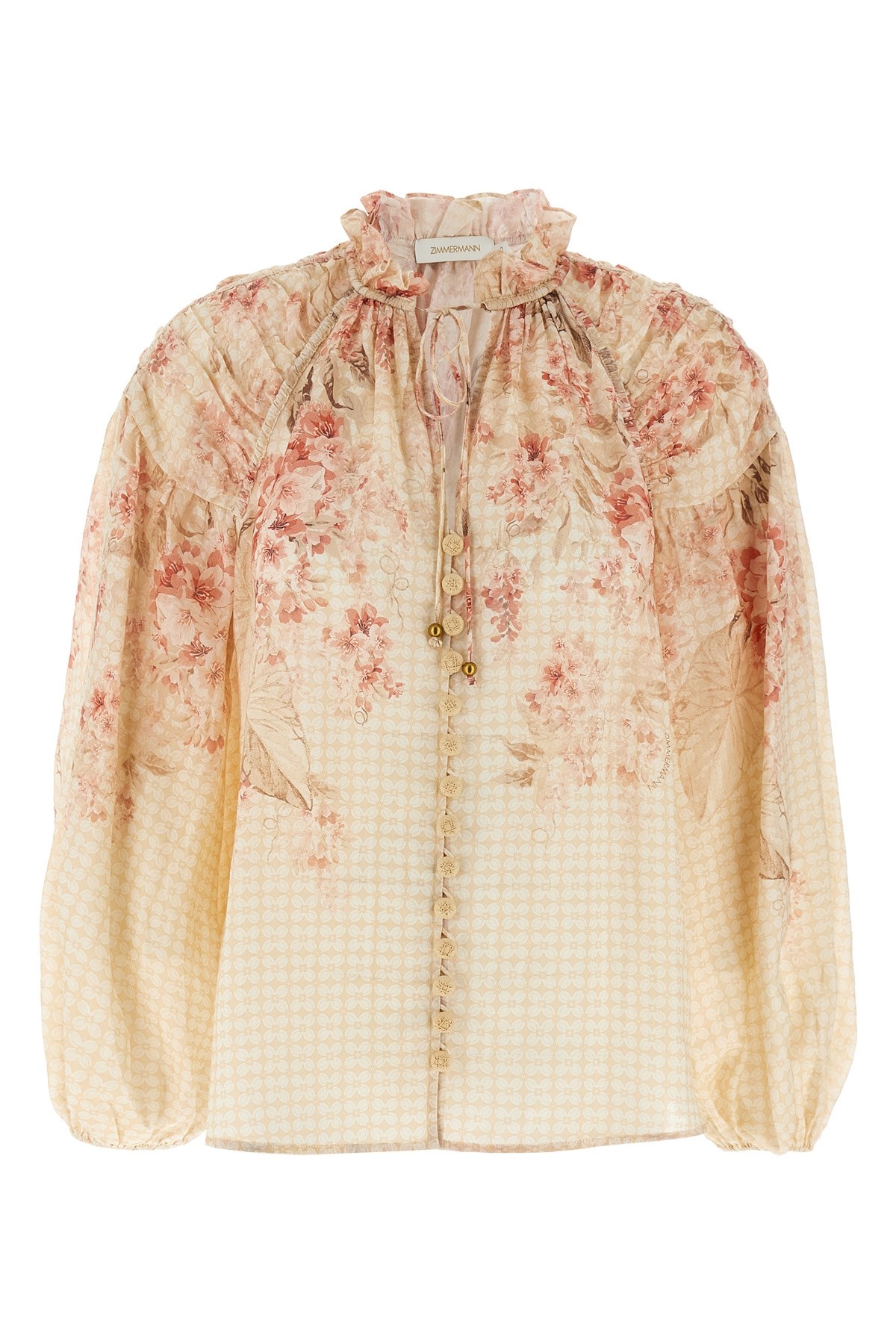 Zimmermann Illuminate Drawn Silk Linen Blouse Clothing