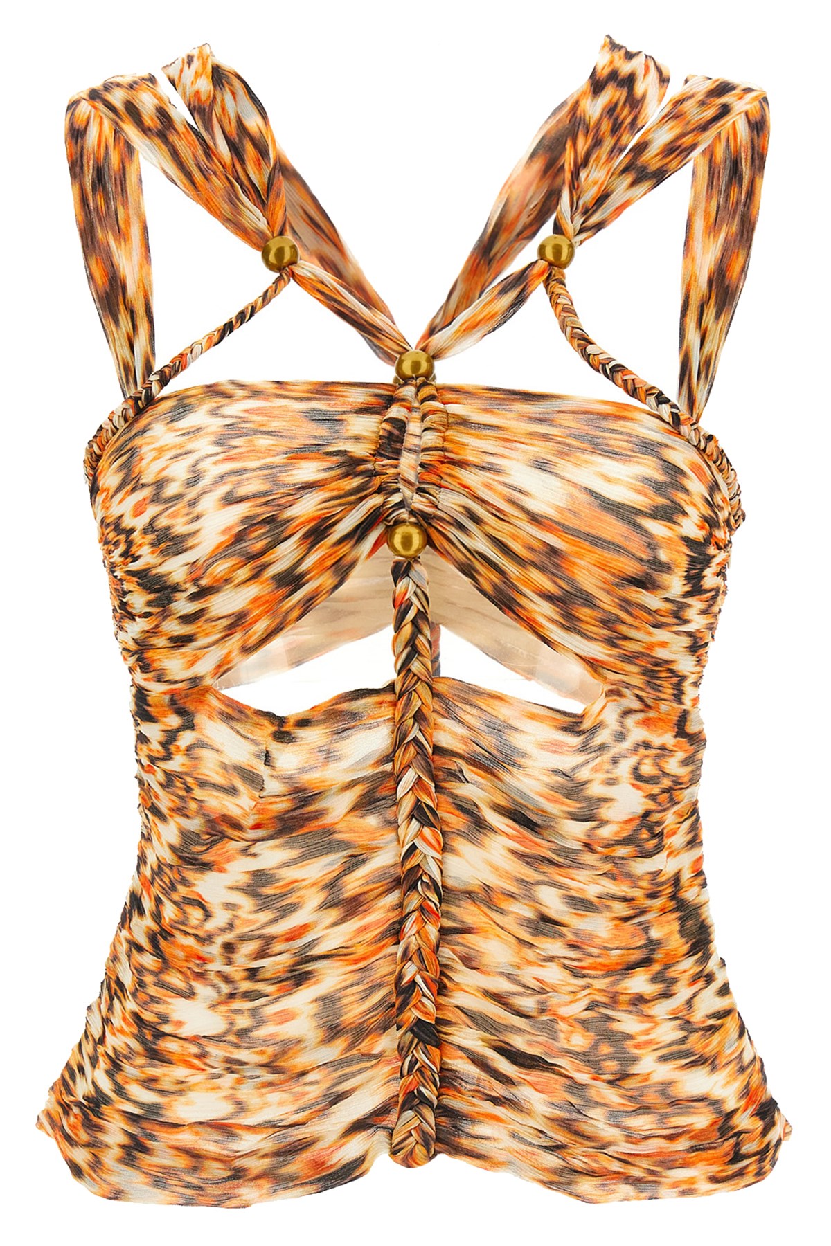 David koma Top '3d crystsal chain and square neck' available