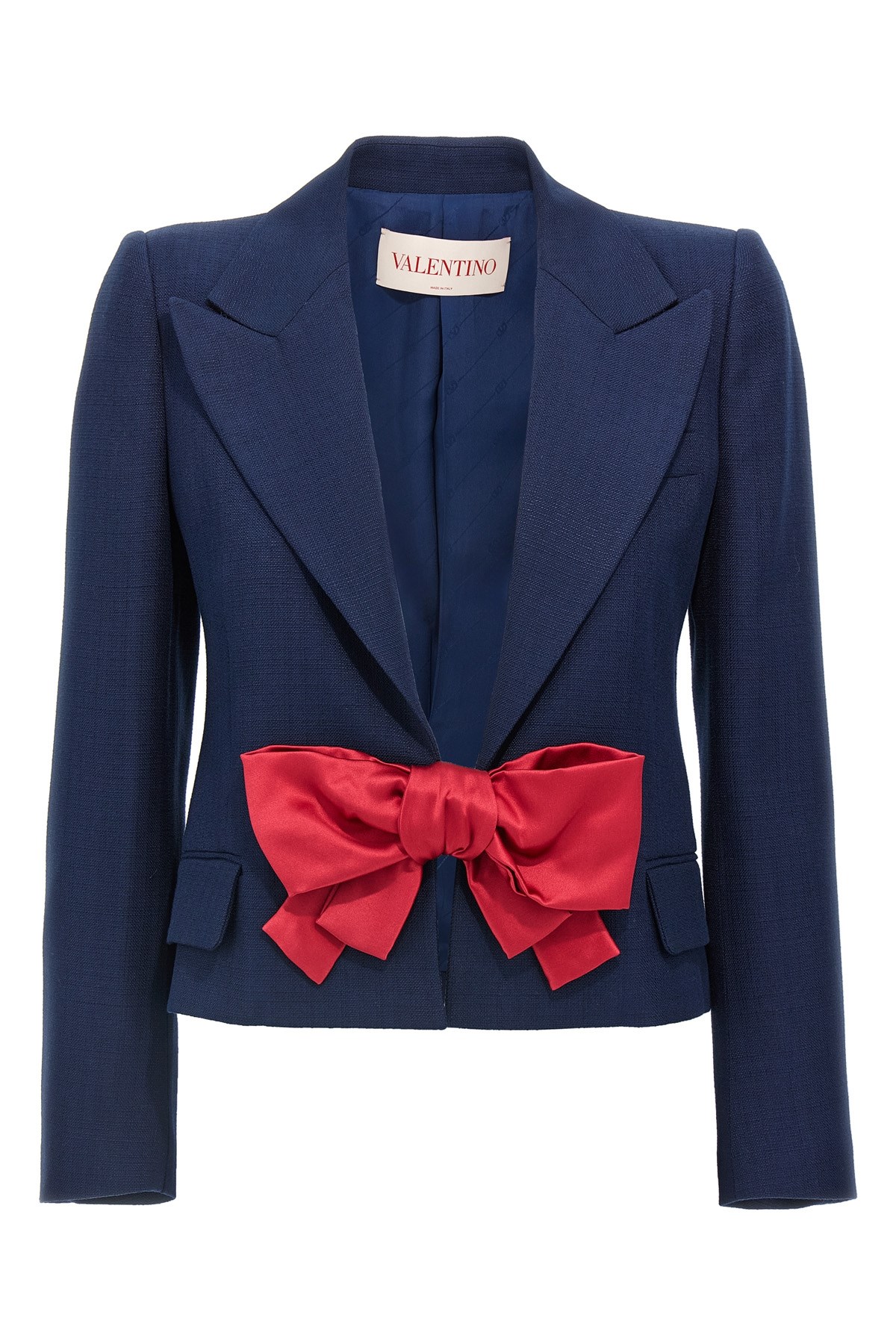 Valentino Tailored Bow-detail Jacket Crafted From Lightweight Viscose