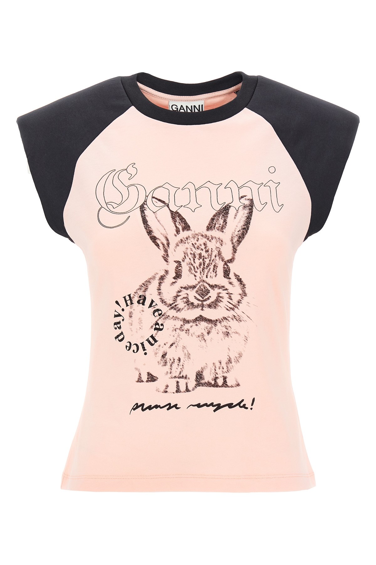 Ganni Basic Jersey Bunny Raglan T-shirt T-shirts Pink