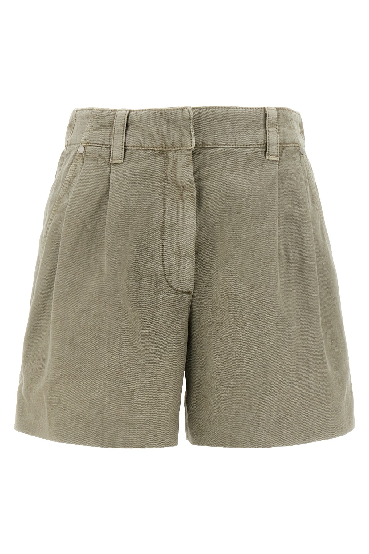 Brunello Cucinelli Linen Cotton Shorts Bermuda And Short Green
