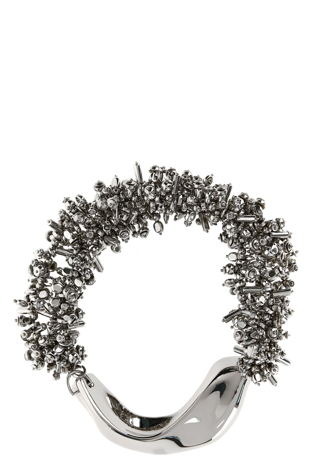 Dries Van Noten Chunky Metallic Necklace With Textured Finish