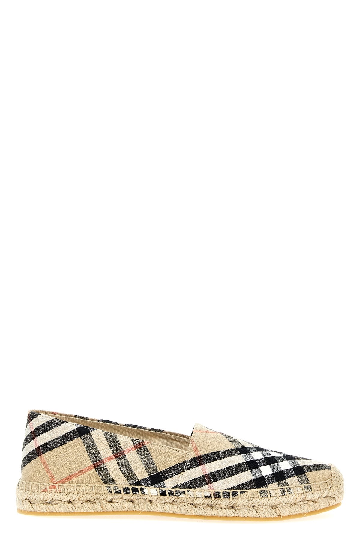 Burberry Canvas Check Pattern Espadrilles With Round Toe