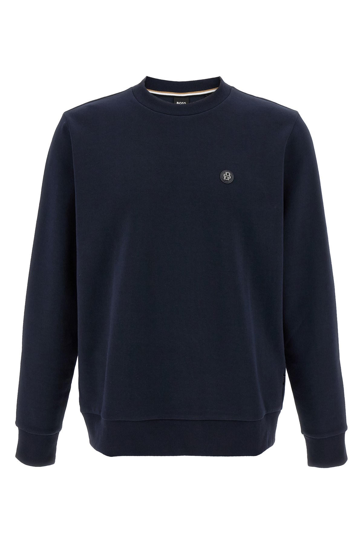 Hugo Boss Mens Boss Branded Crewneck Cotton-blend Sweatshirt
