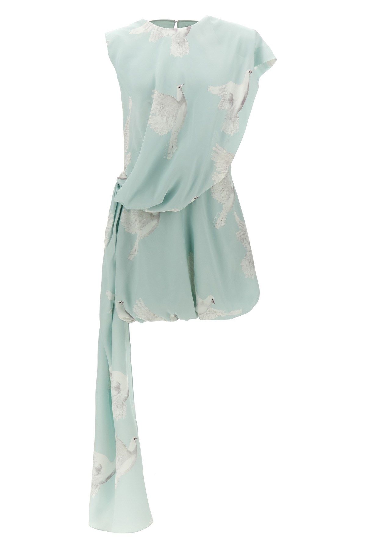 Stella Mccartney 'one Shoulder Draped Bird Print Dress'