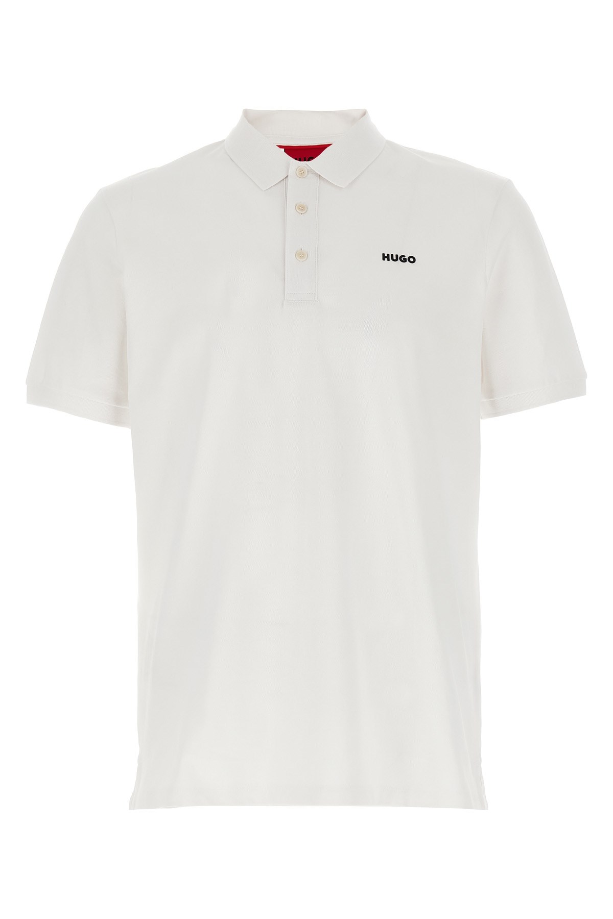 Hugo Boss Logo-embroidered Short-sleeve Polo Shirt In White