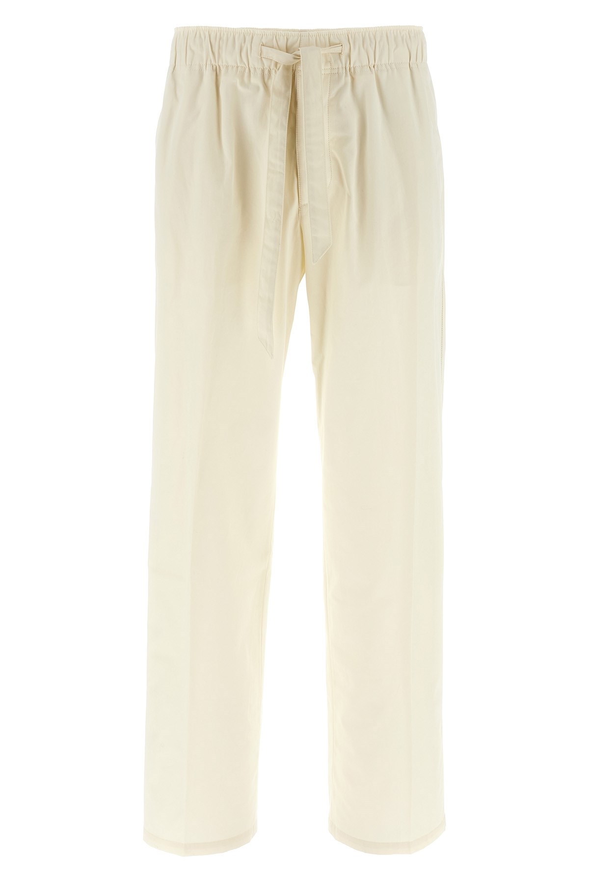 Lanvin Lightweight Cotton Trousers With Adjustable Drawstring In Multi