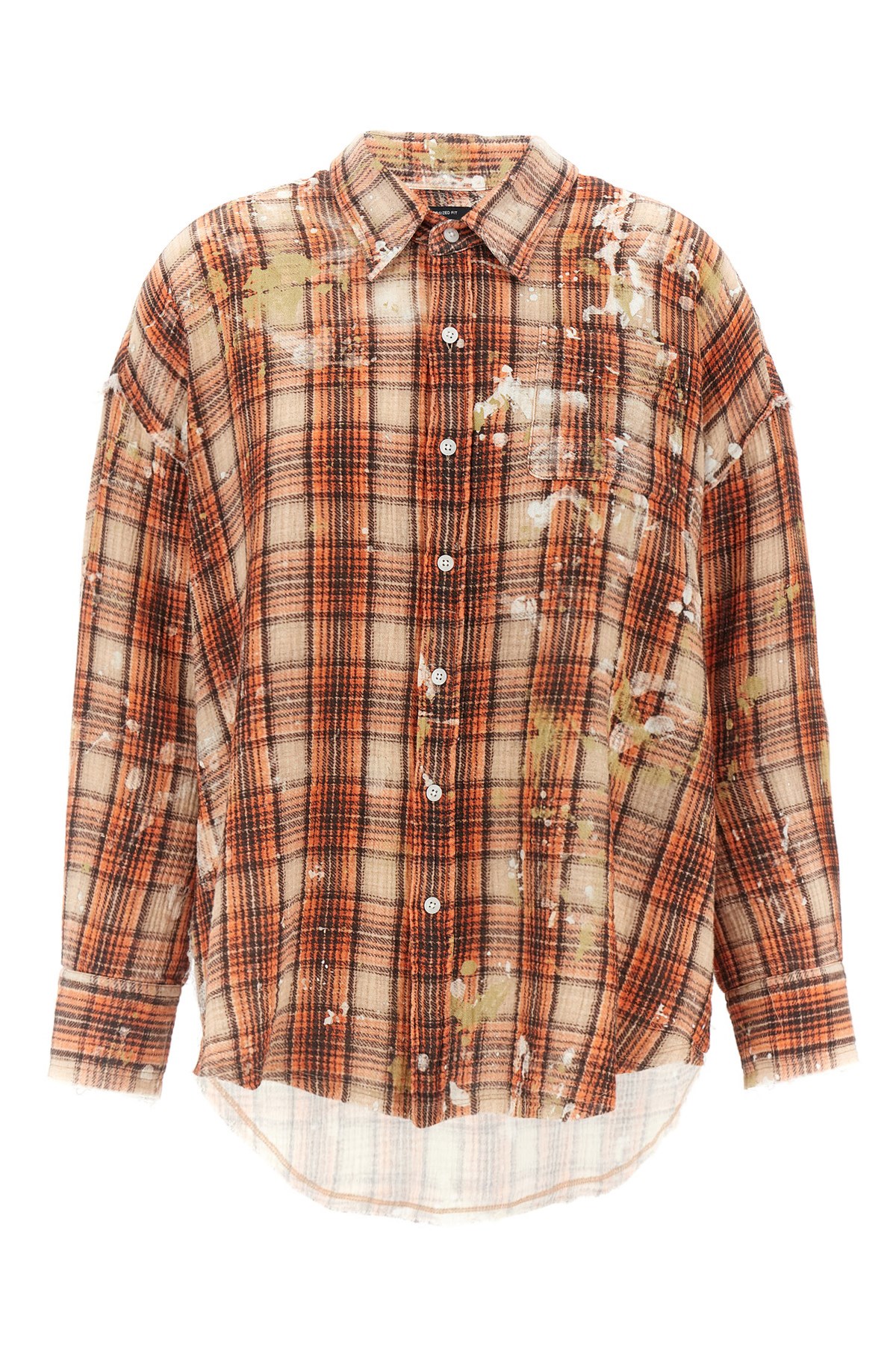 R13 Shredded-seam Drop-neck Shirt
