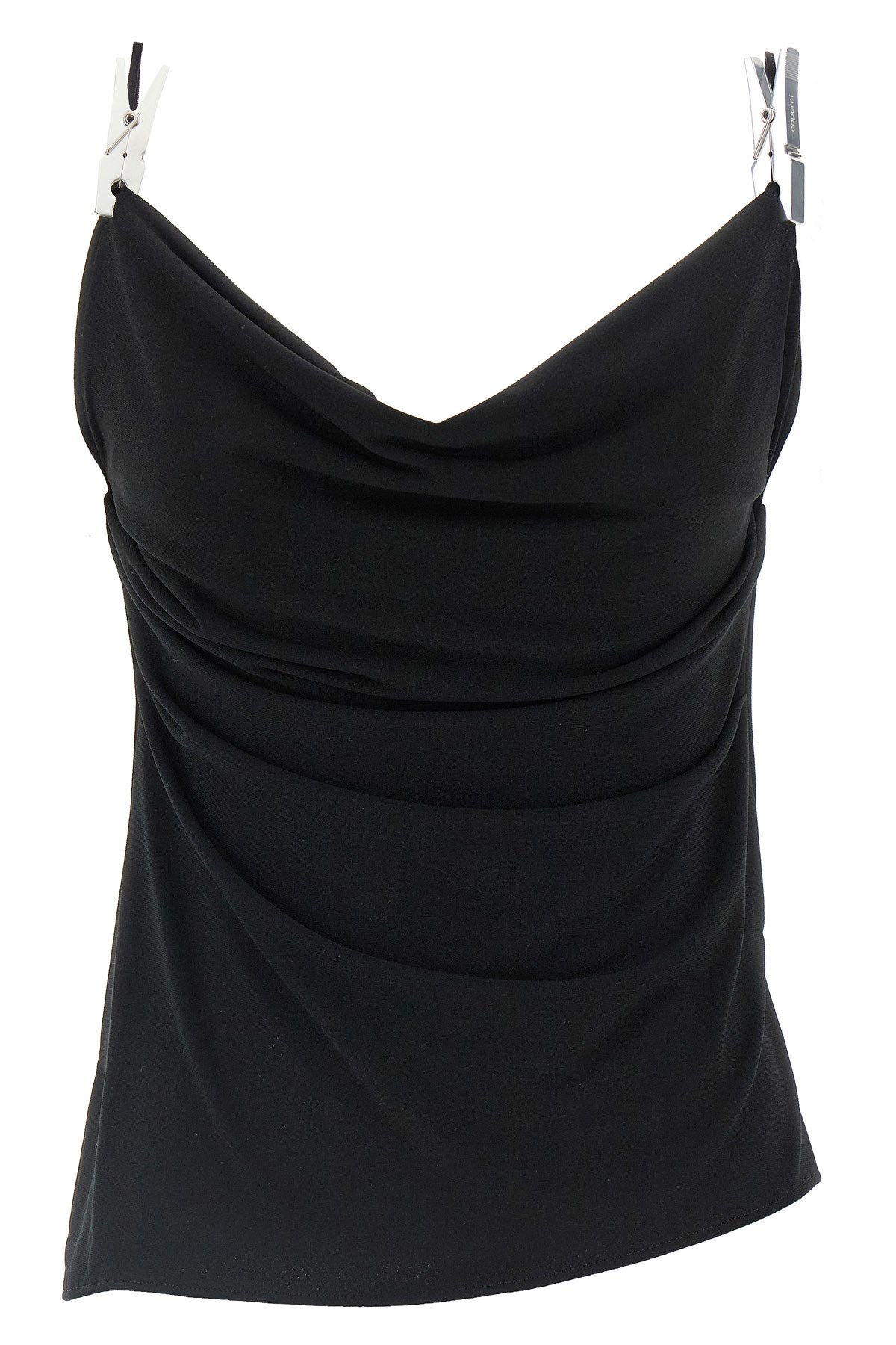 Coperni Draped Neckline Sleeveless Side Slit Top