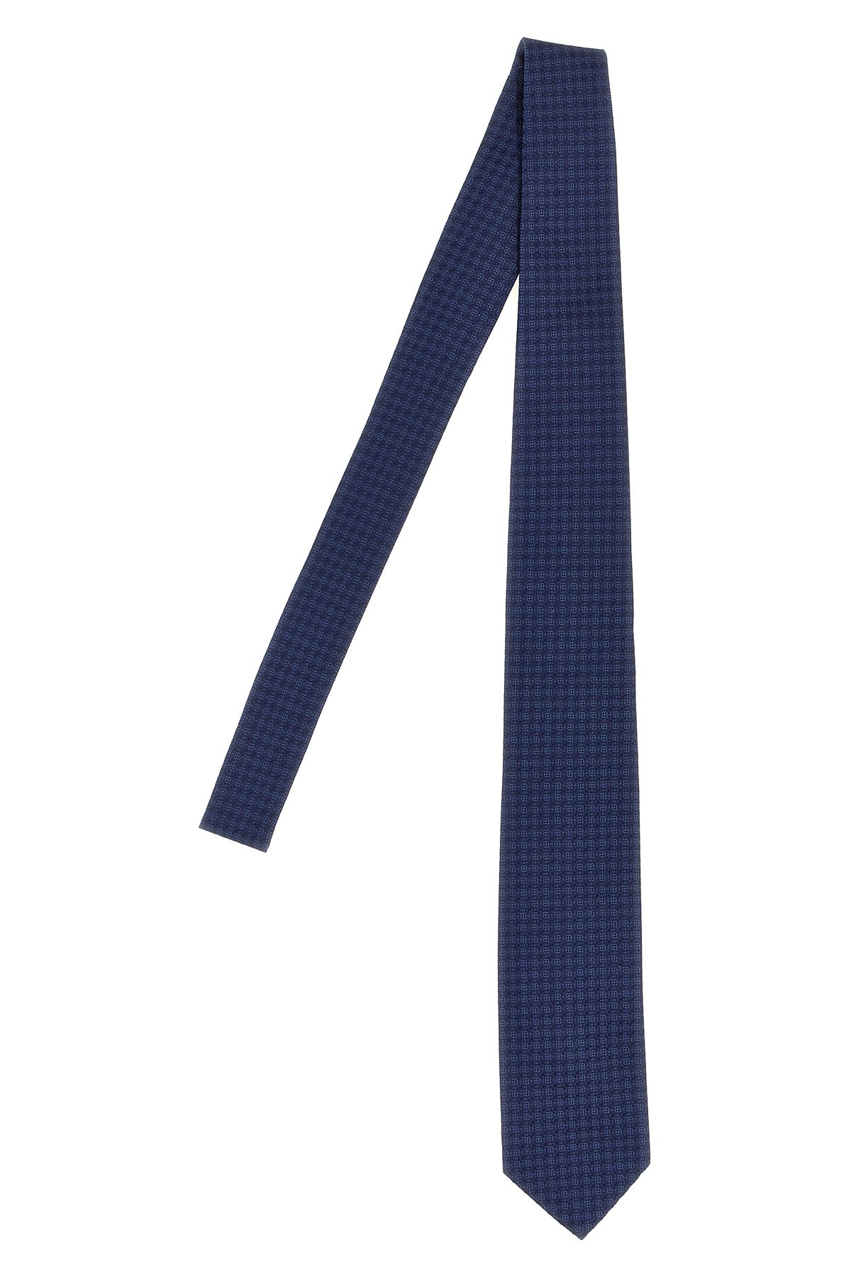 Barba Napoli Pointed Tip Slim Silk Tie With Textured Finish