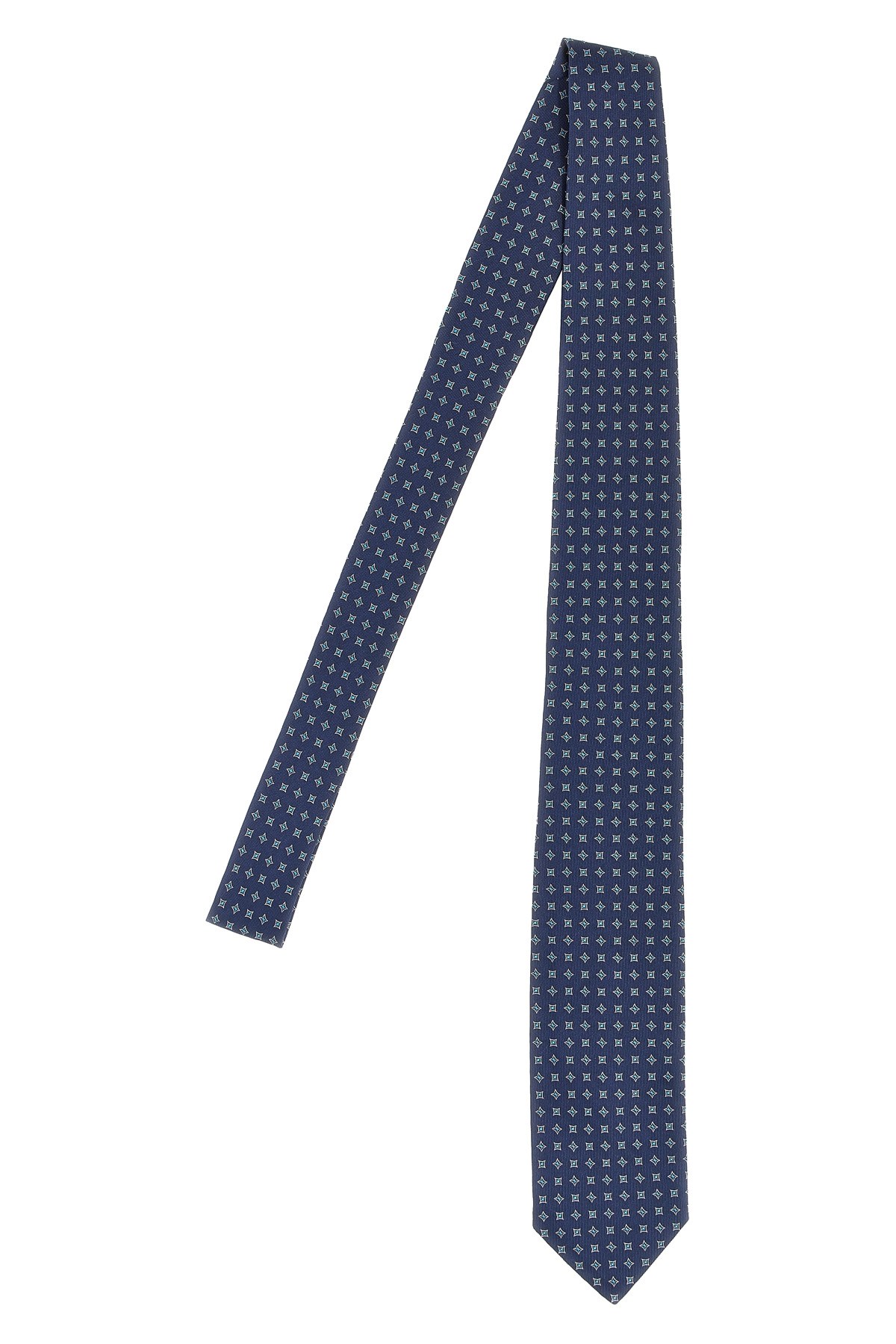 Barba Napoli Slim Pointed Tip Patterned Fabric Tie