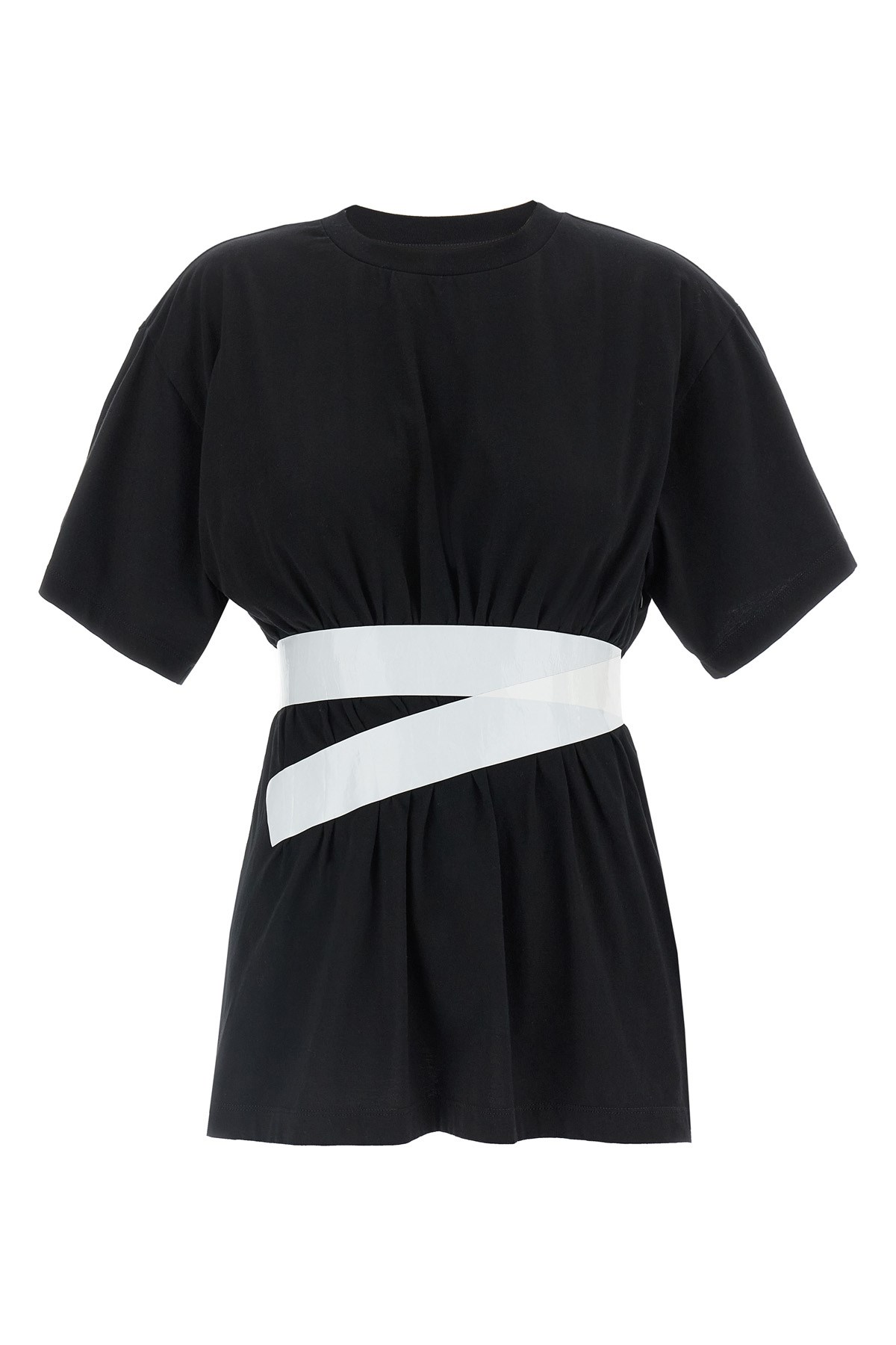 Mm6 Maison Margiela Tape-embellished T-shirt In Black