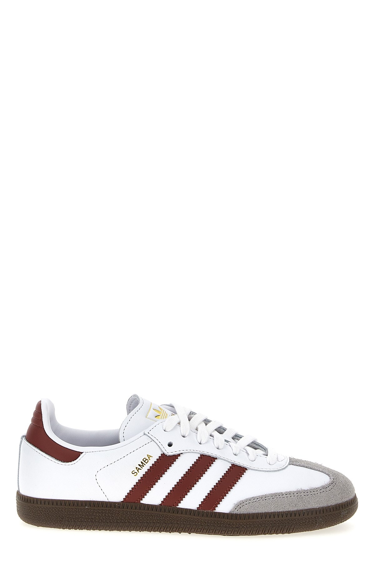Adidas Originals Womens Putty Grey Maroon Gold M Samba Og Leather Low-top Trainers