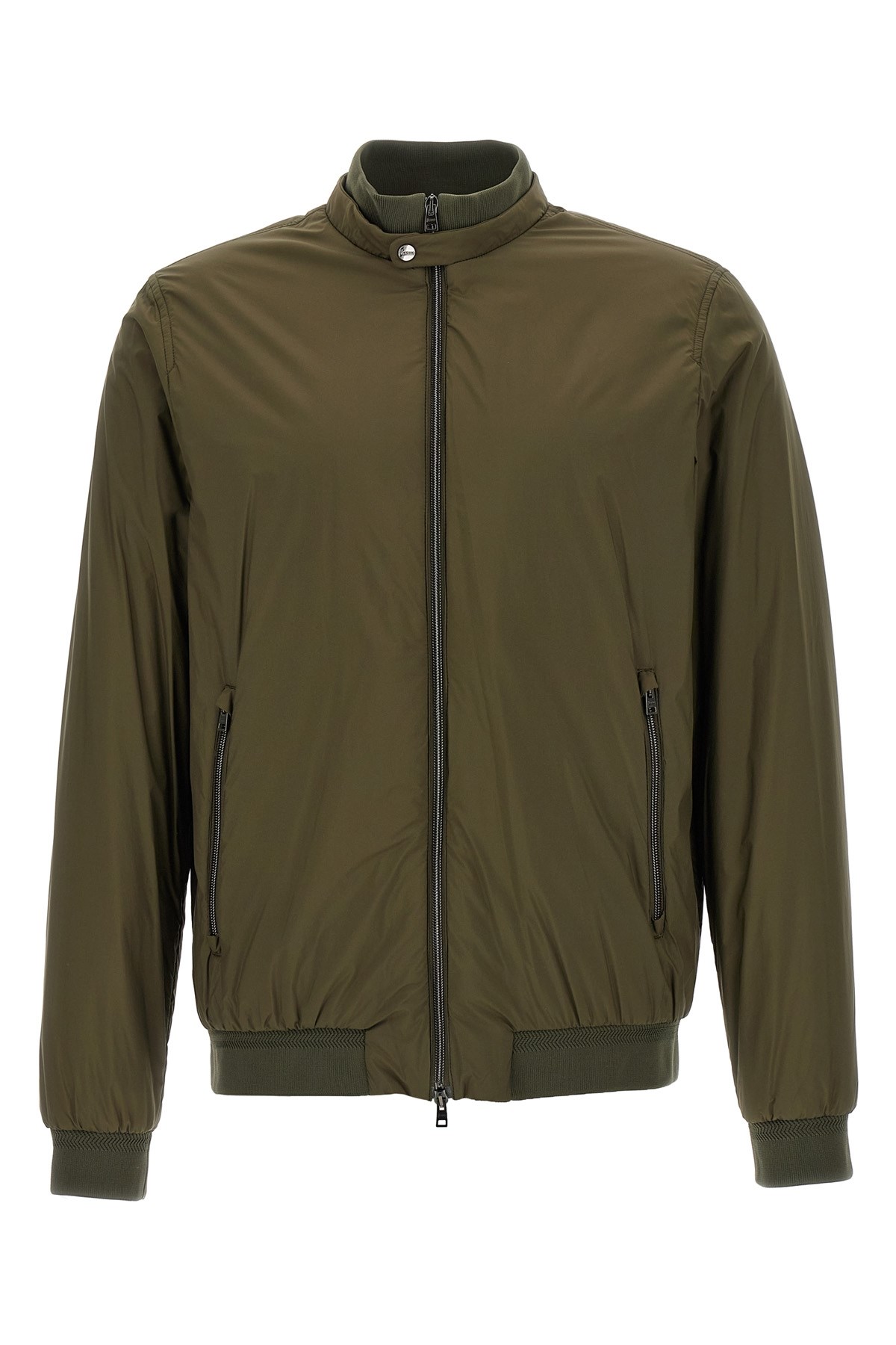 Herno Ribbed Bomber Jacket With Side Pockets