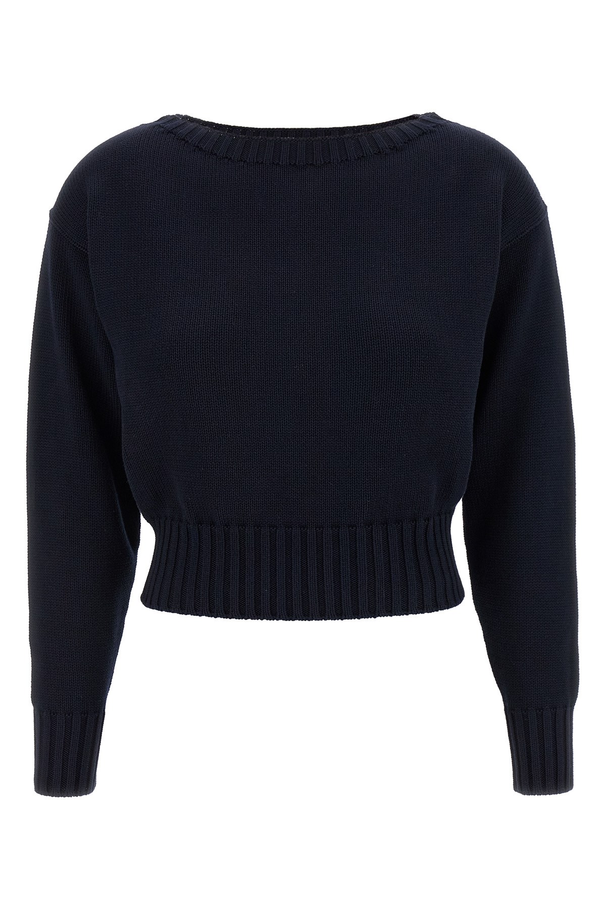 Prada Boat Neck Sweater Sweaters And Cardigans Blue In Black