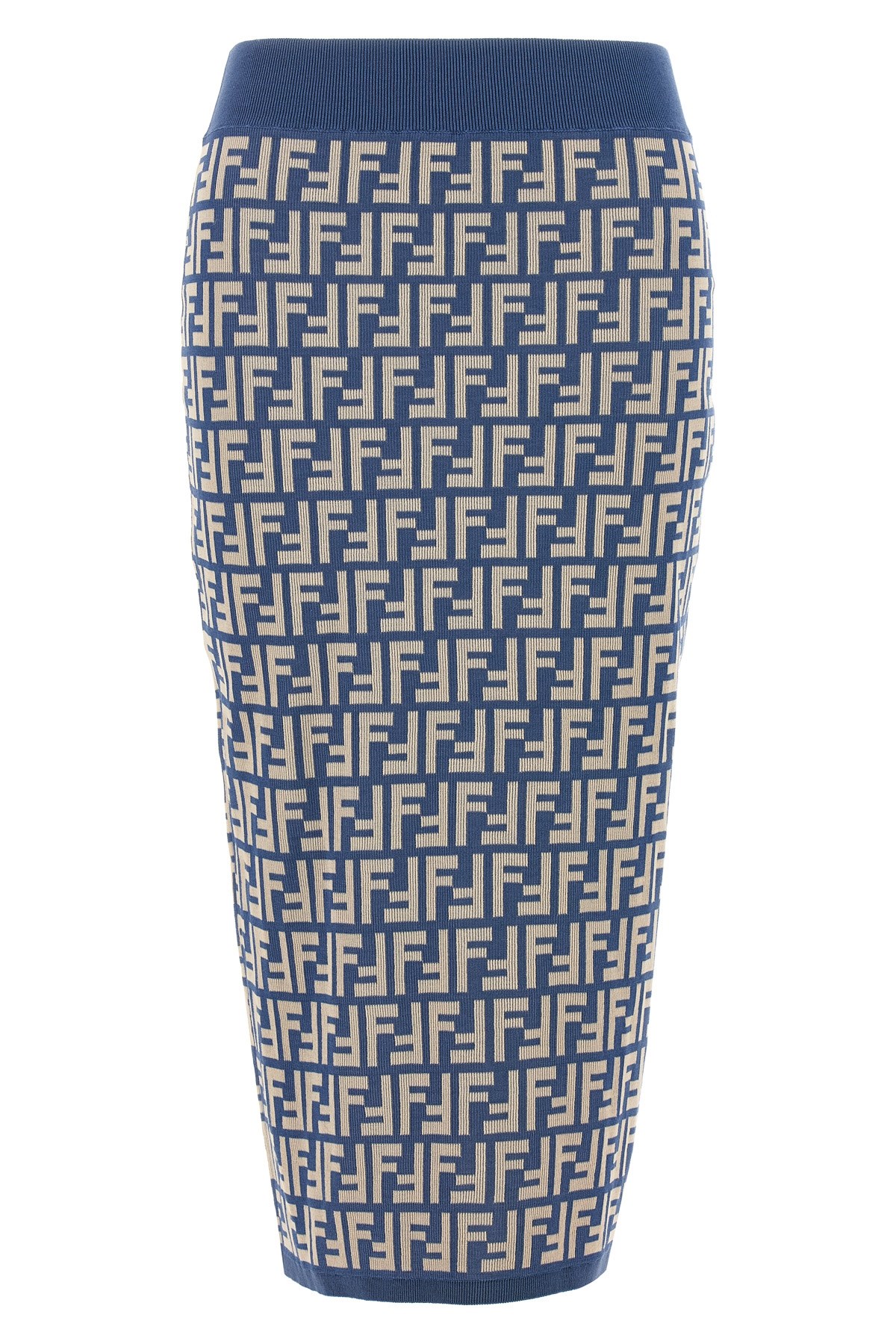 Fendi Jacquard Cotton Knit Midi Skirt