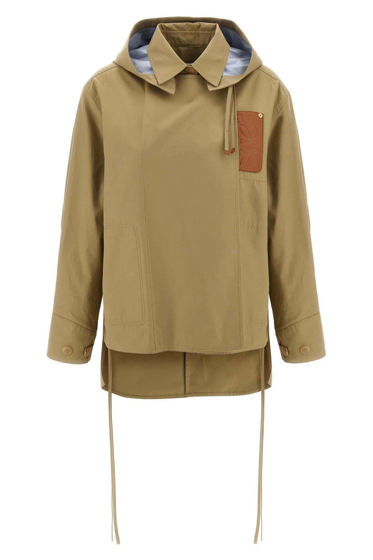 Loewe Parka Anagram Casual Jackets And Parka Beige In Green