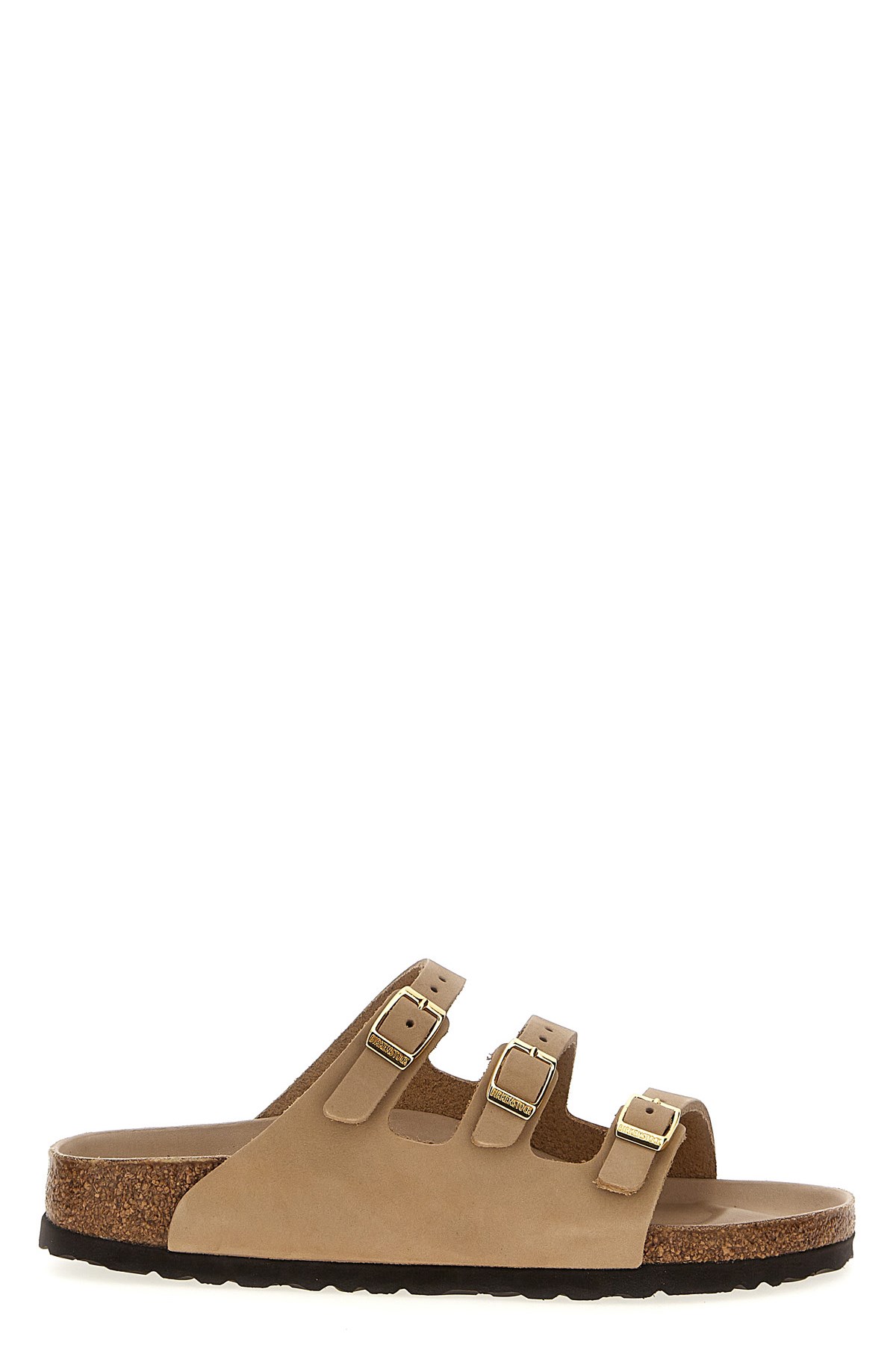 Birkenstock Beige Leather Florida Slippers