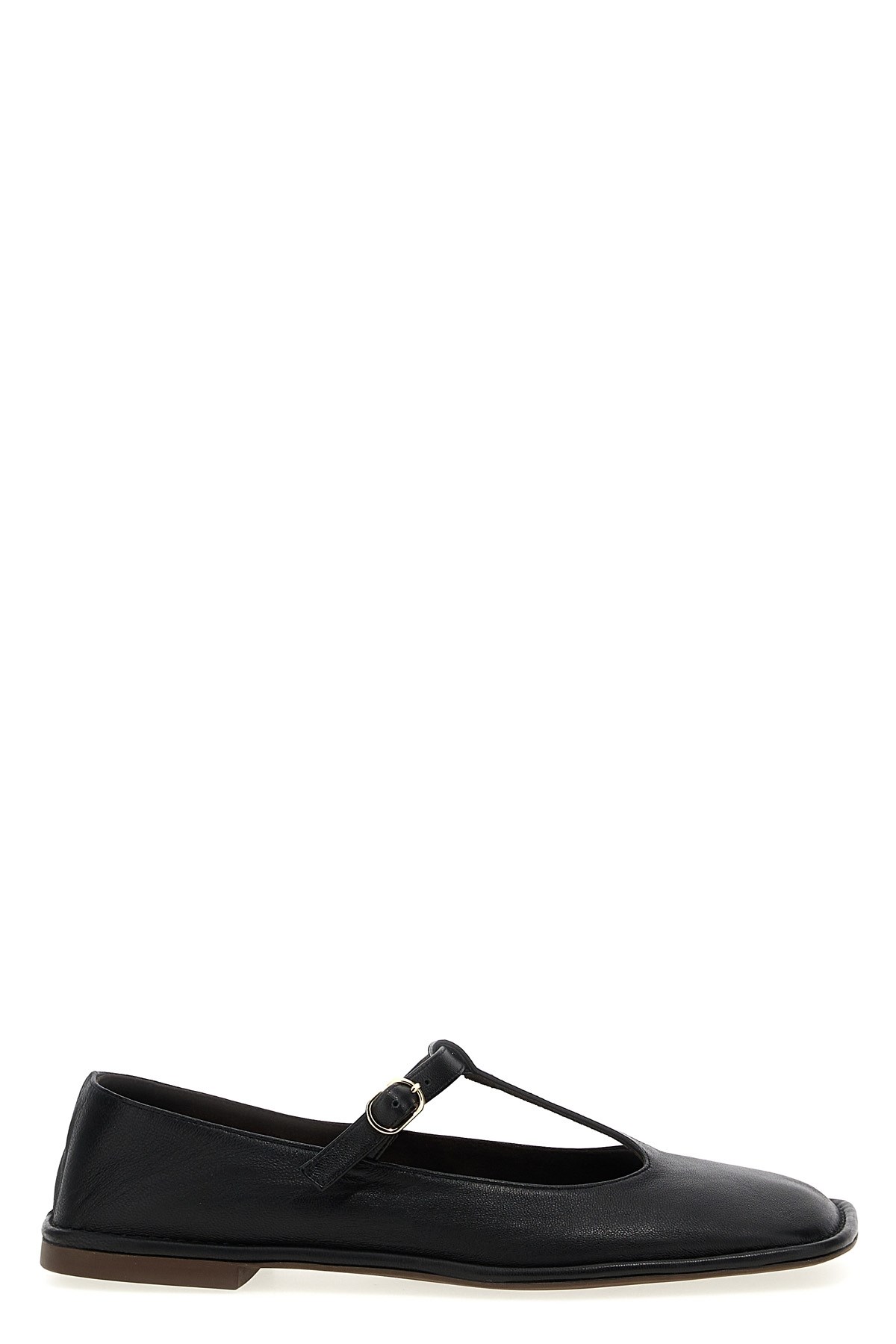 The Row Black Square T-strap Ballerina Flats