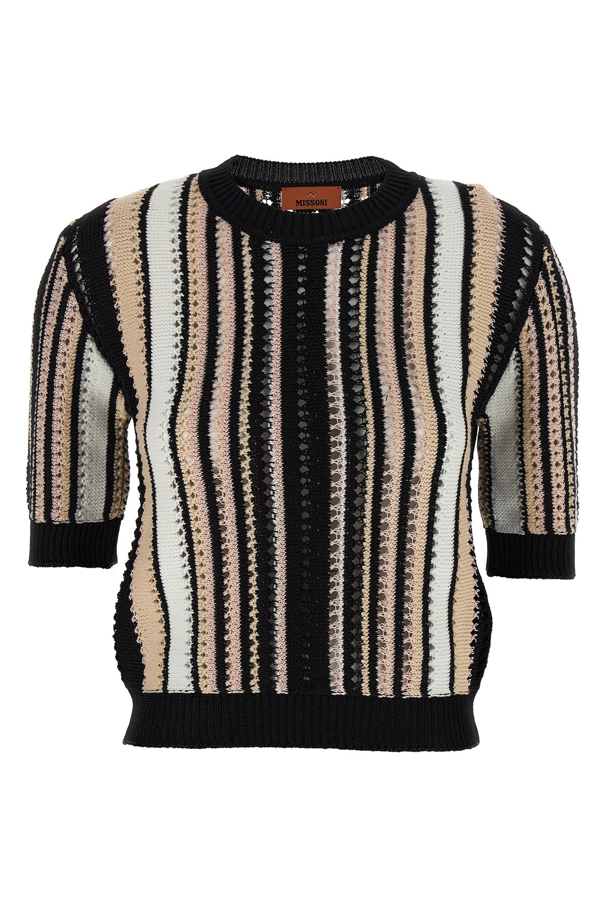 Missoni Striped Crochet Sweater Sweaters And Cardigans Multicolor In Multi