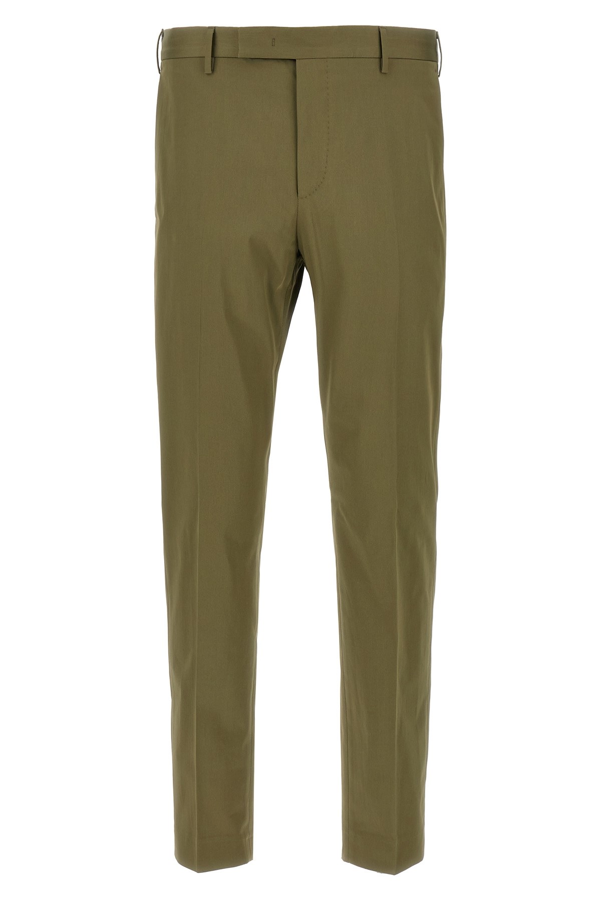 Pt Torino Khaki Stretch Cotton Blend Pant