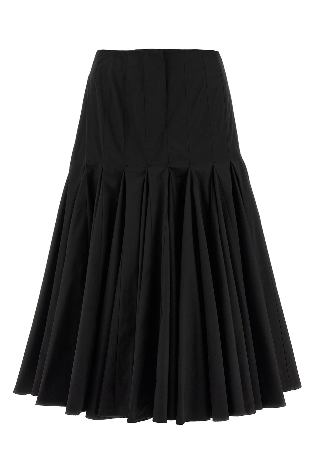 Jacquemus La Jupe Agave Pleated Poplin Midi Skirt In Black
