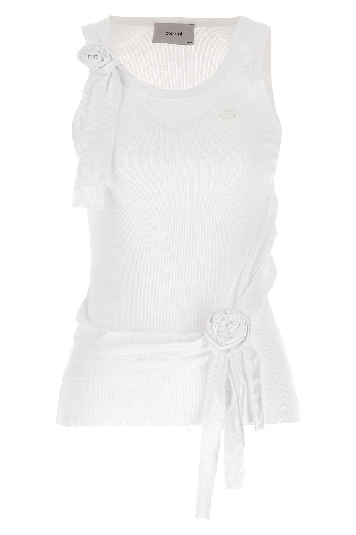 Coperni Distressed Rose Rib Tank Top