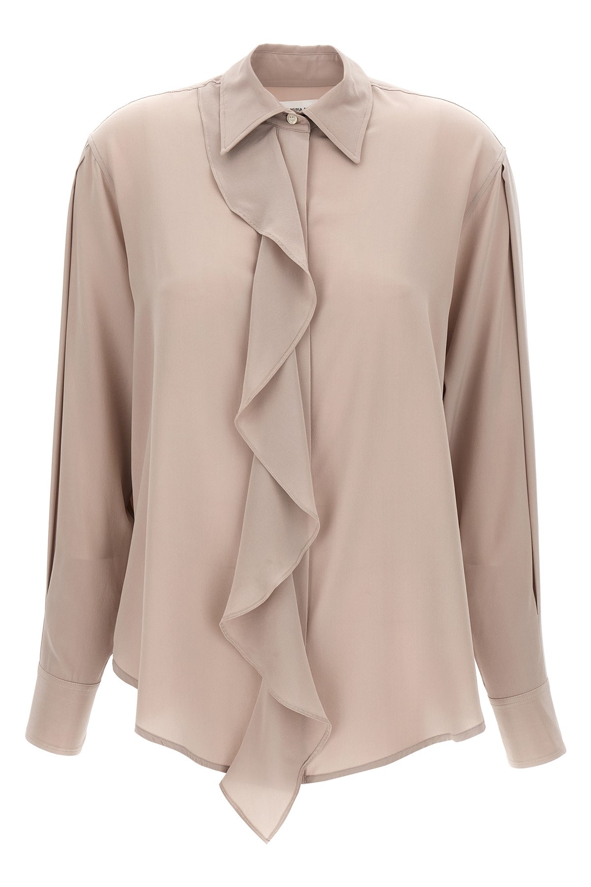 Victoria Beckham Purple Asymmetric Ruffle Blouse