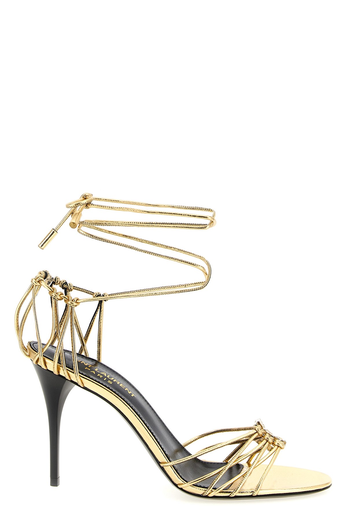Saint Laurent Babylone Strappy Ysl Ankle-tie Sandals In
