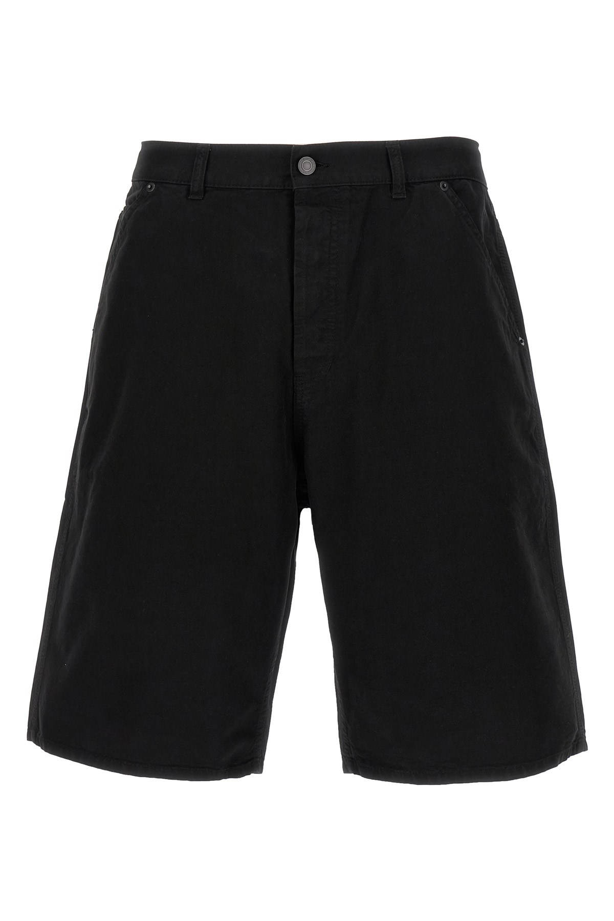 Saint Laurent Denim Bermuda Shorts With Pockets And Loops