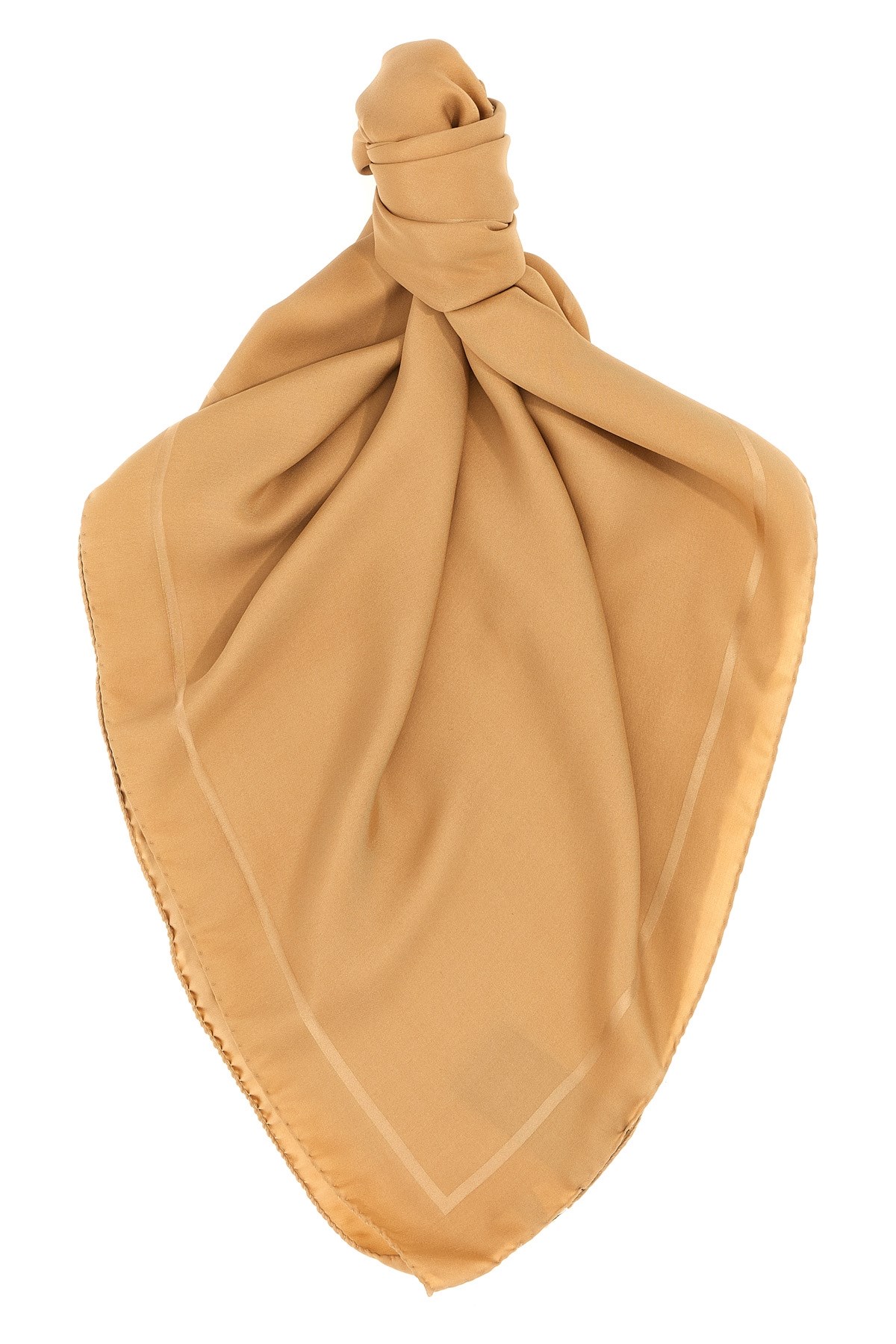 Saint Laurent Cassandre Scarf Scarves And Foulards Beige In Brown