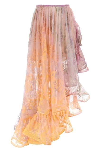 ワンピース ZIMMERMANN Women Mid Skirts 3967DS251 GUAVA Beige Zimmermann - High Tide Lilac Flower High-Rise Linen Maxi Skirt