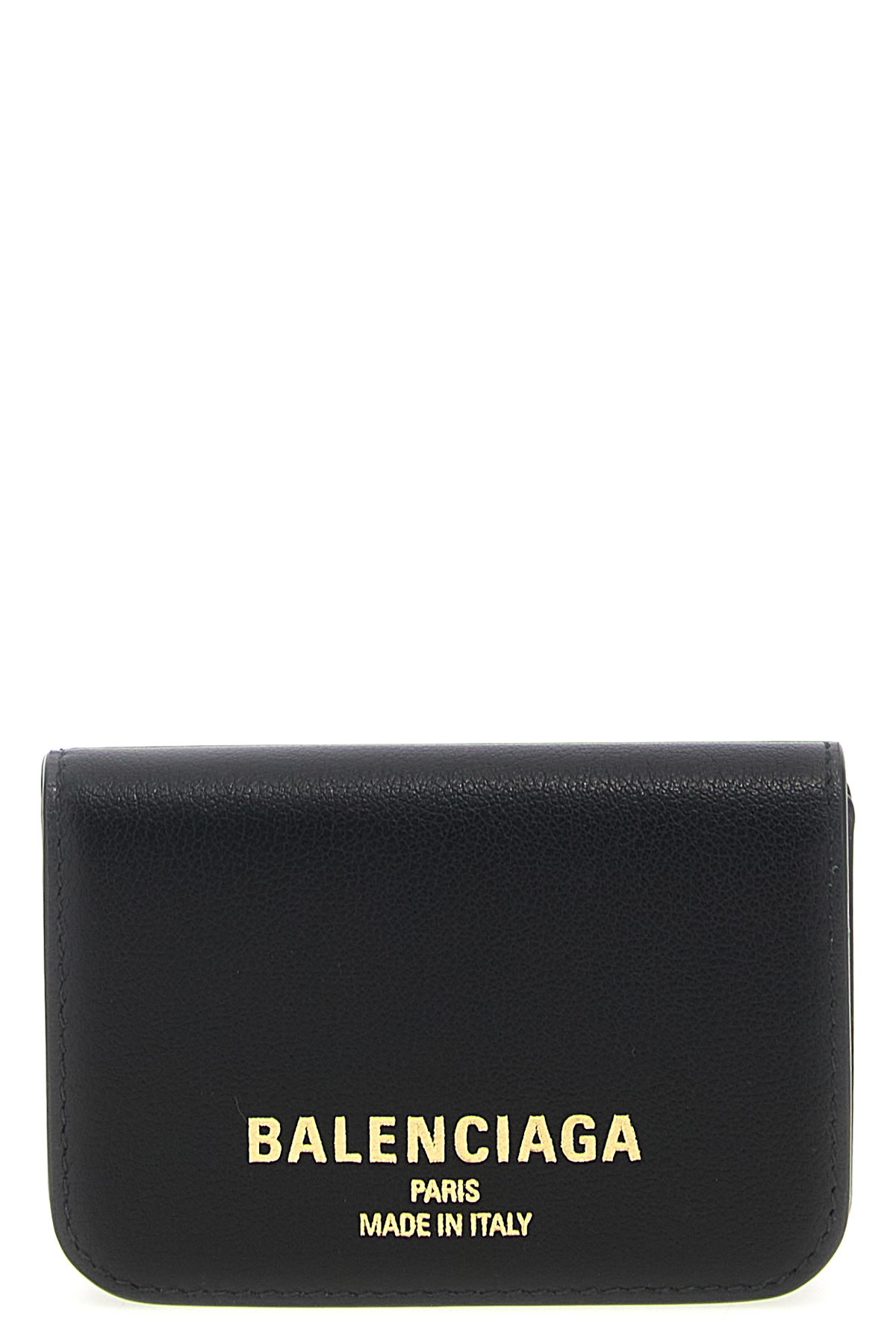 Balenciaga Mini Leather Cash 2.0 Trifold Wallet In Black