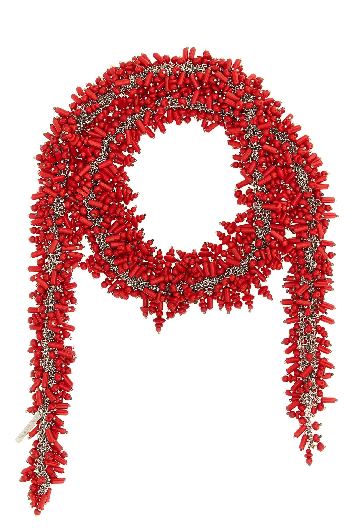 Dries Van Noten Layered Beaded Necklace With Silver Chain