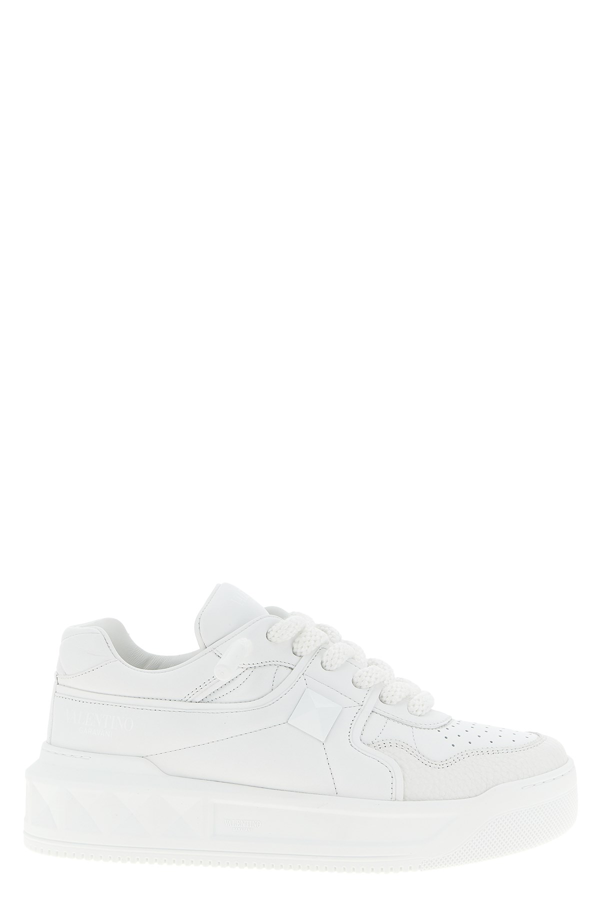 Valentino Garavani Mens White One Stud Xl Chunky-sole Leather Low-top Trainers