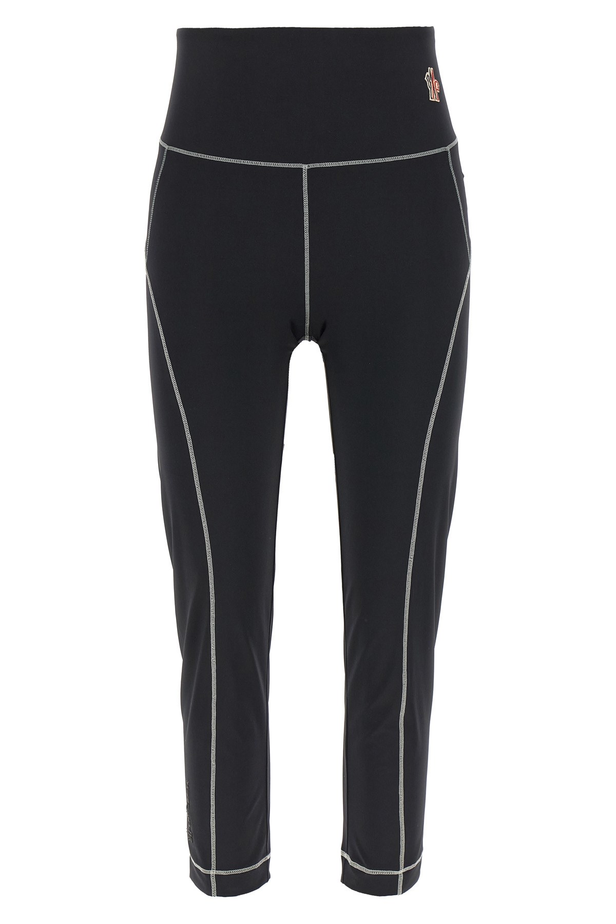 Moncler Leggings With Logo Patch And Contrast Stitching