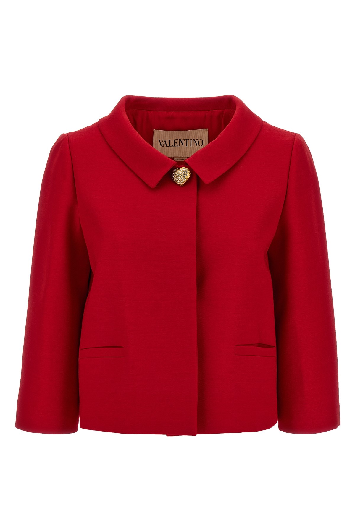 Valentino Womens Paris Heart-button Relaxed-fit Wool And Silk Jacket