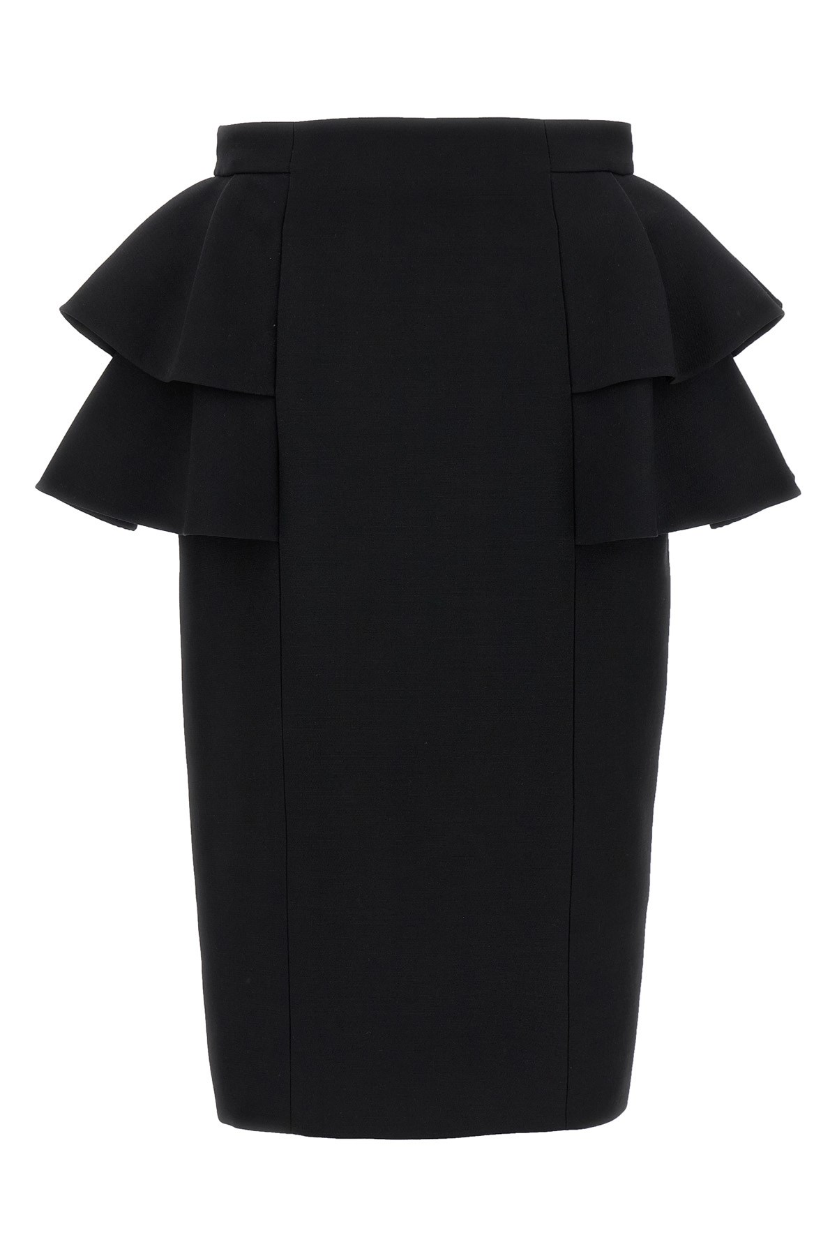 Valentino Couture Crepe High-waisted Skirt With Ruffle Detail