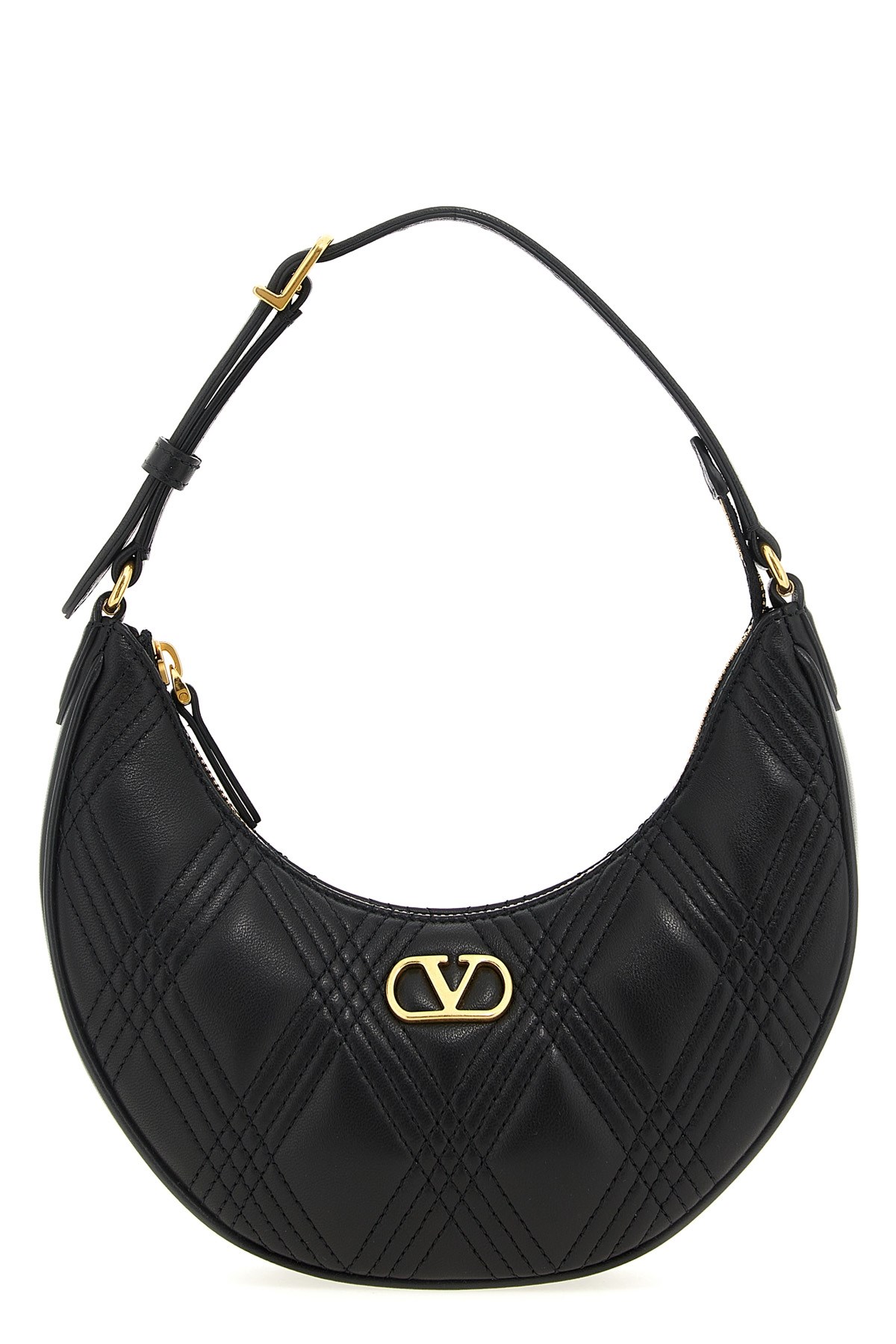 Valentino Quilted Mini Shoulder Bag With Adjustable Strap In Black