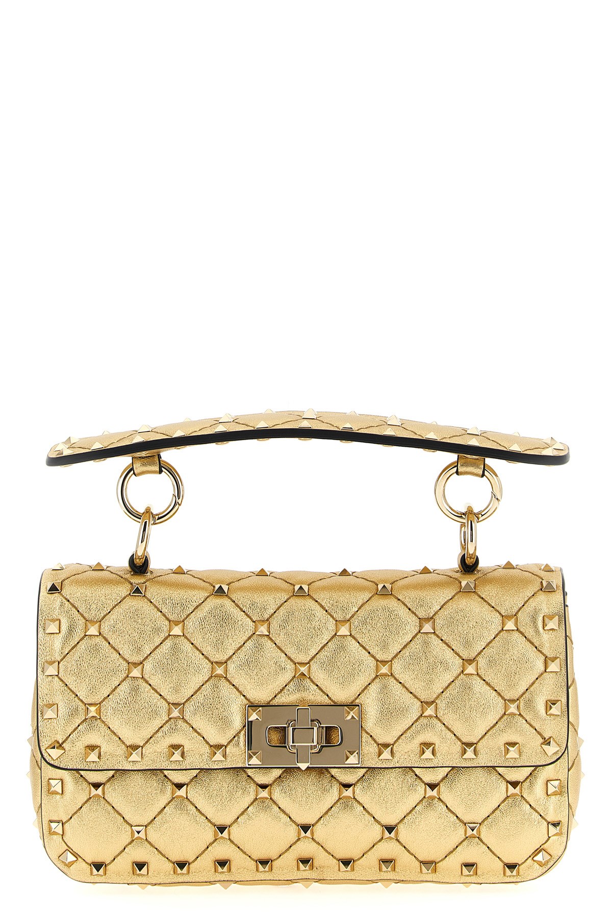Valentino Borsa A Mano Rockstud In Pelle Oro Donna In Gold