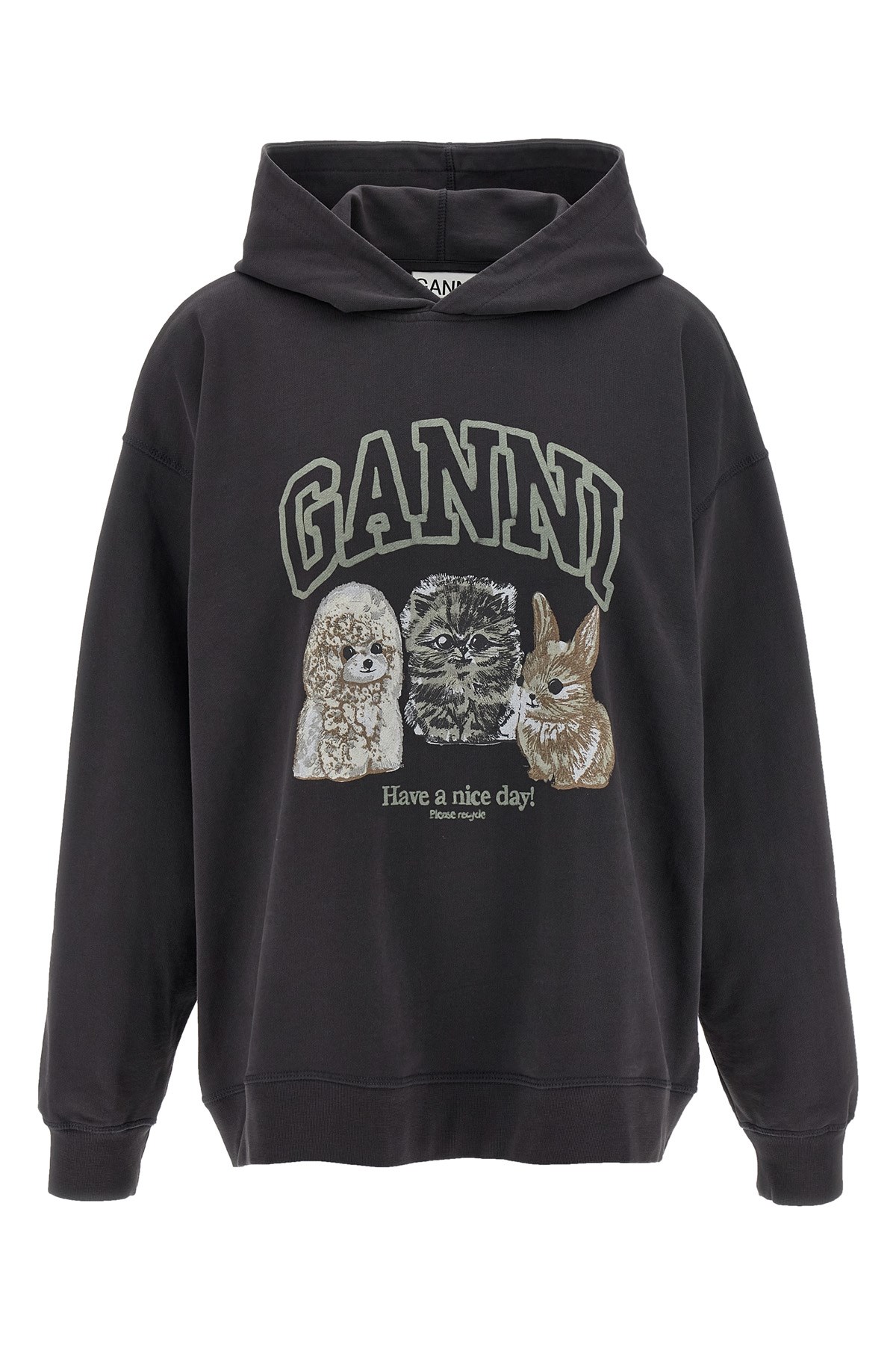 GANNI 'Grey Animal Print' Hoodie