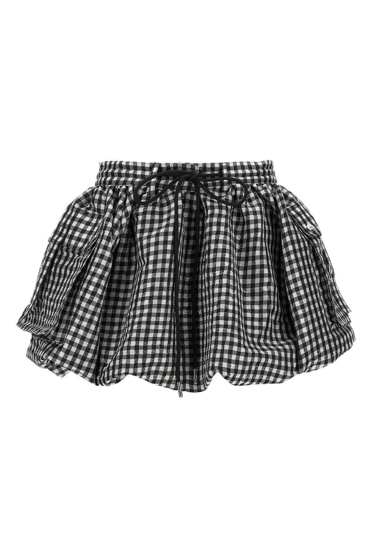 Ganni Vichy Pattern Balloon Miniskirt In Multi