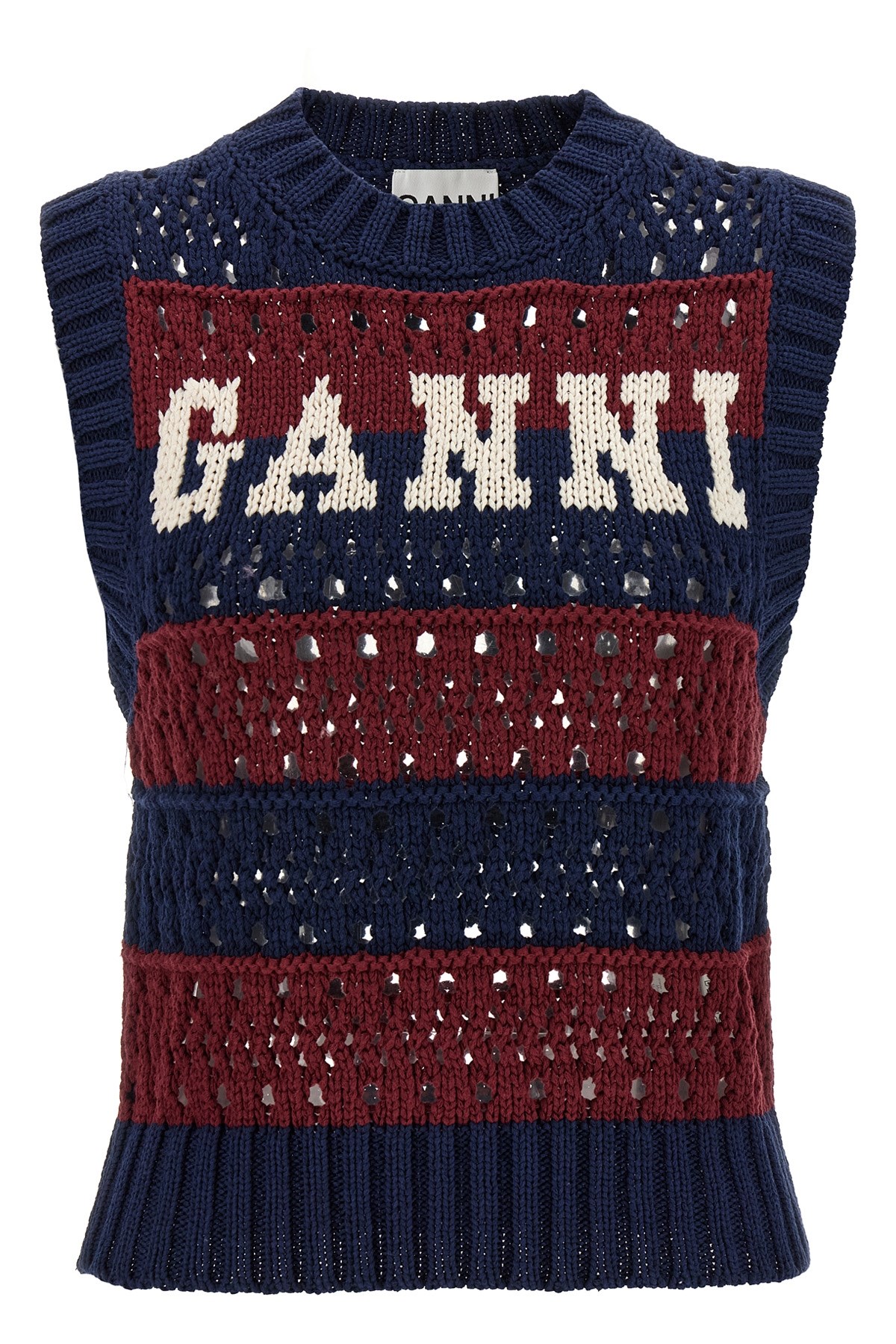Ganni Multicolor Blue Striped Vest