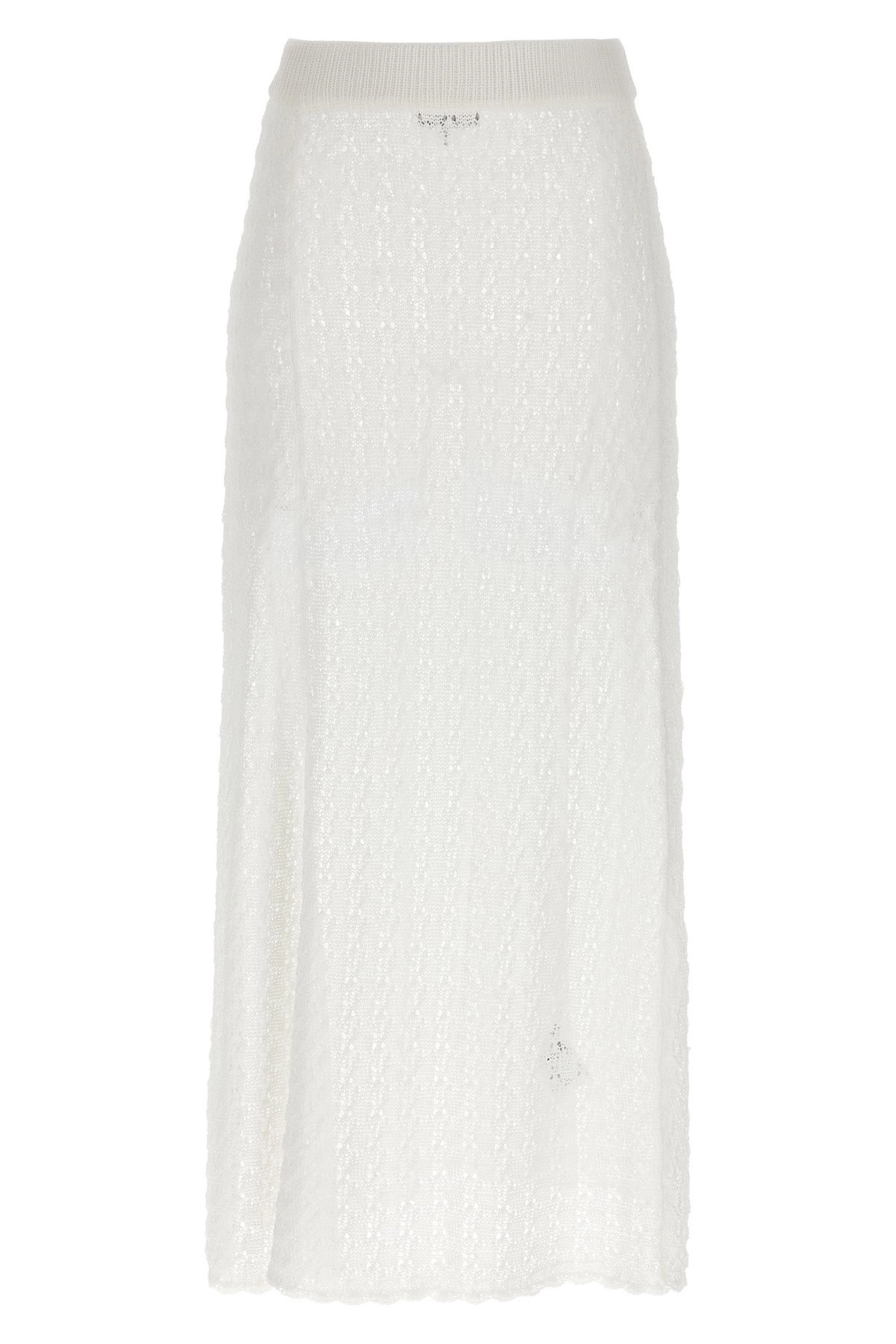 スカート Ganni FW25 'Shiny Pointelle Knit' skirt (K2546 135) GANNI Shiny Pointelle Long Skirt (Egret) – CNCPTS