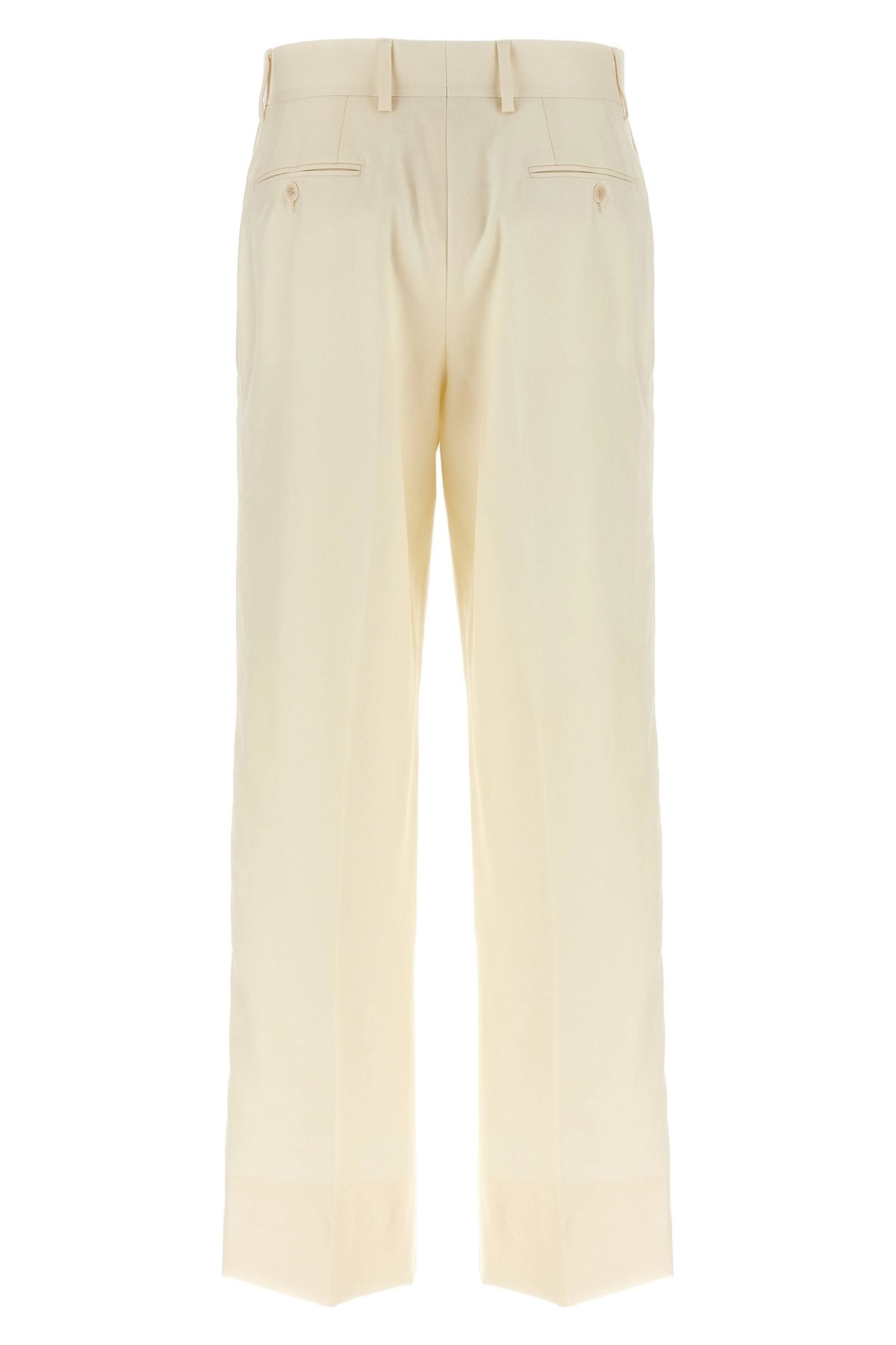 パンツ Brioni SS25 'Palinuro' pants (RPC30LPCA14 9200) Ivory white wool, silk and linen herringbone Palinuro trousers
