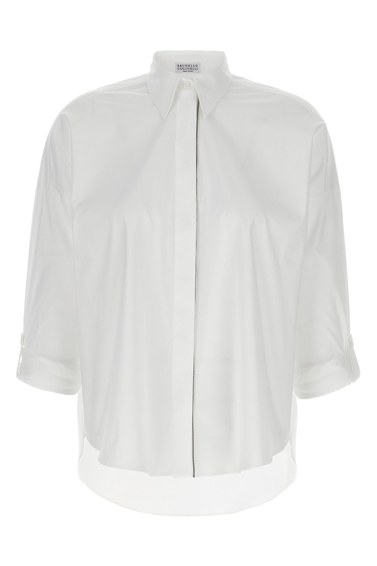 Brunello Cucinelli Shiny Trim Shirt And Blouse White