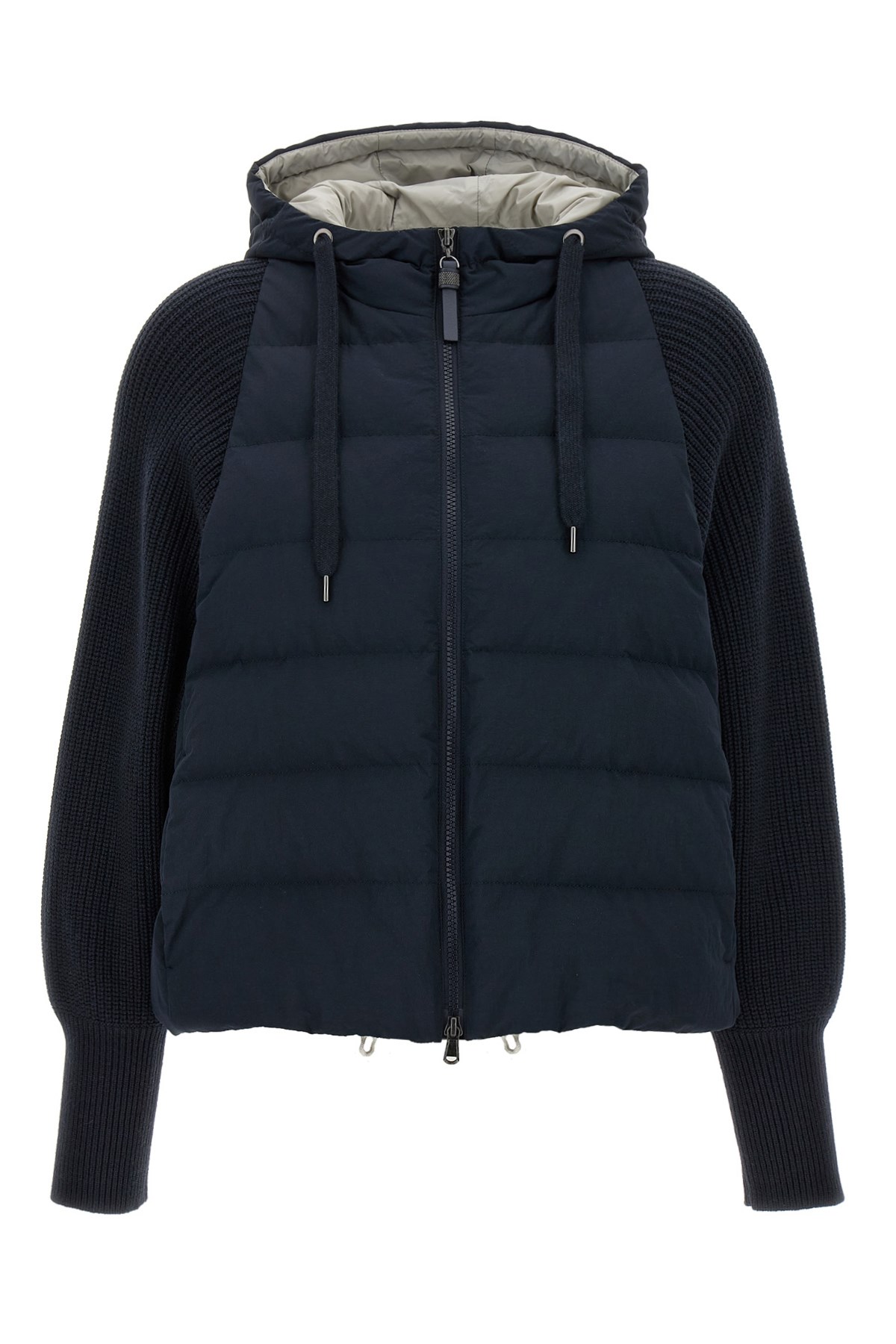 Shop Brunello Cucinelli Two-material Puffer Jacket
